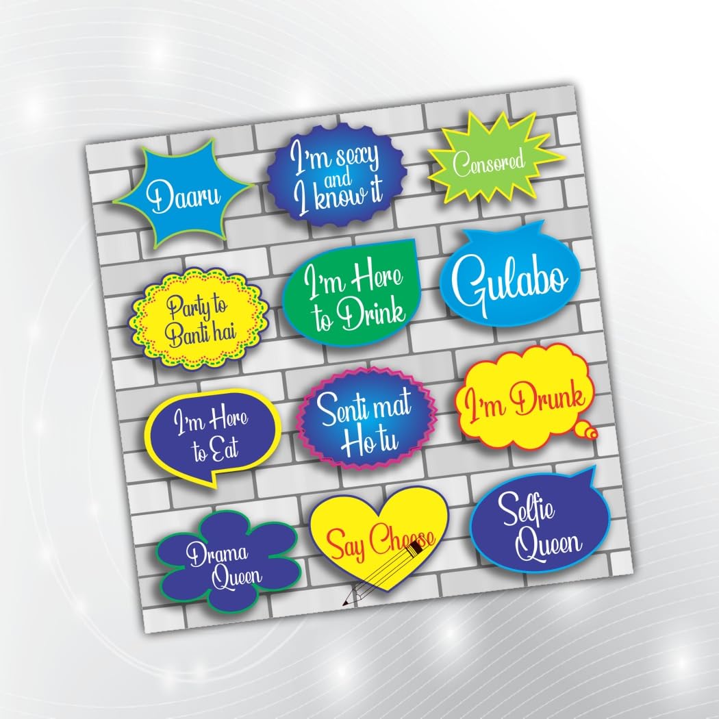 PartyStuff Party Theme Props  Party Speech Bubbles 8 (12 Cards)