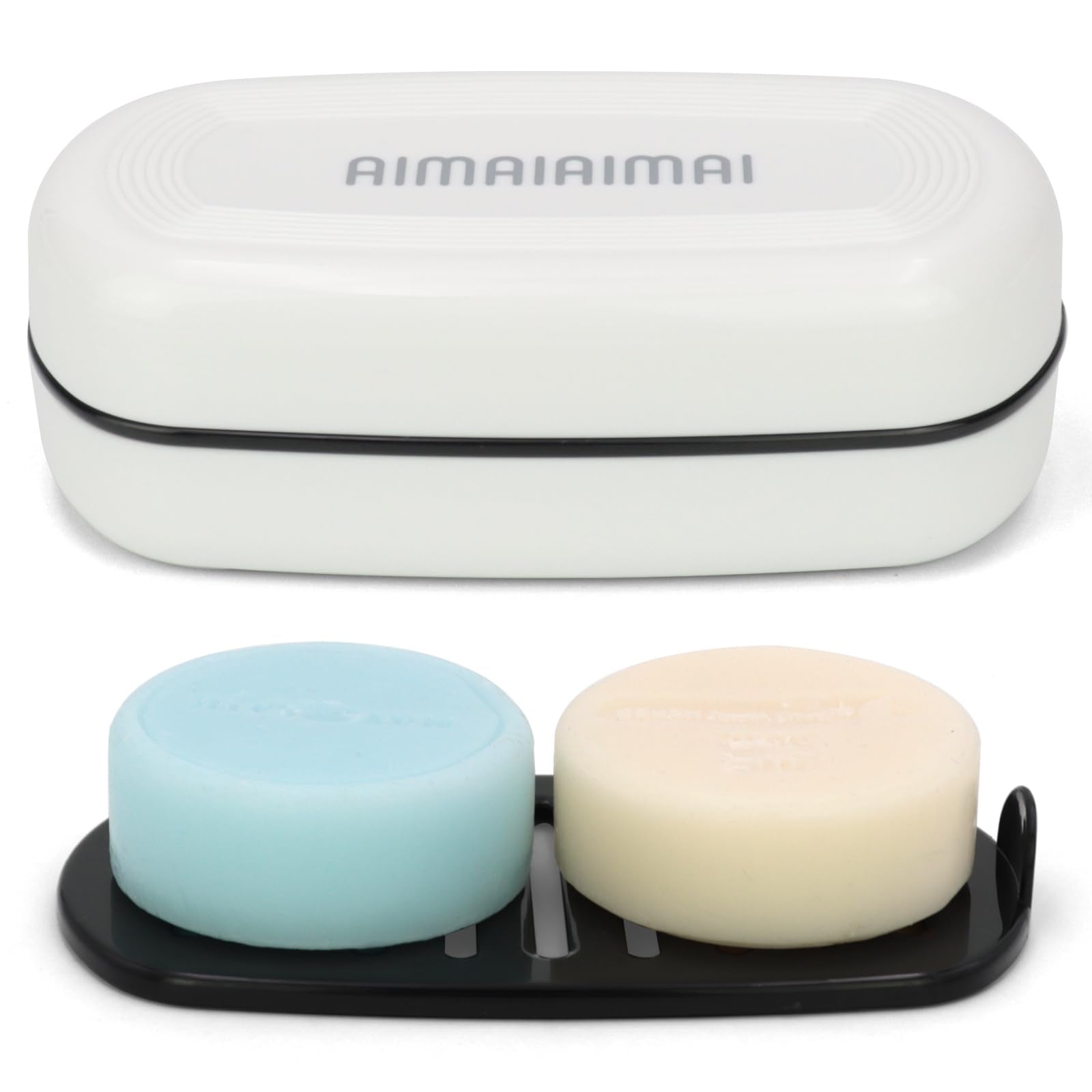 Aimaiaimai Shampoo Bar Holder, Large Soap Box, Travel Soap Container, Soap Dish With Draining Layer, Soap Case For Bathroom, Tra