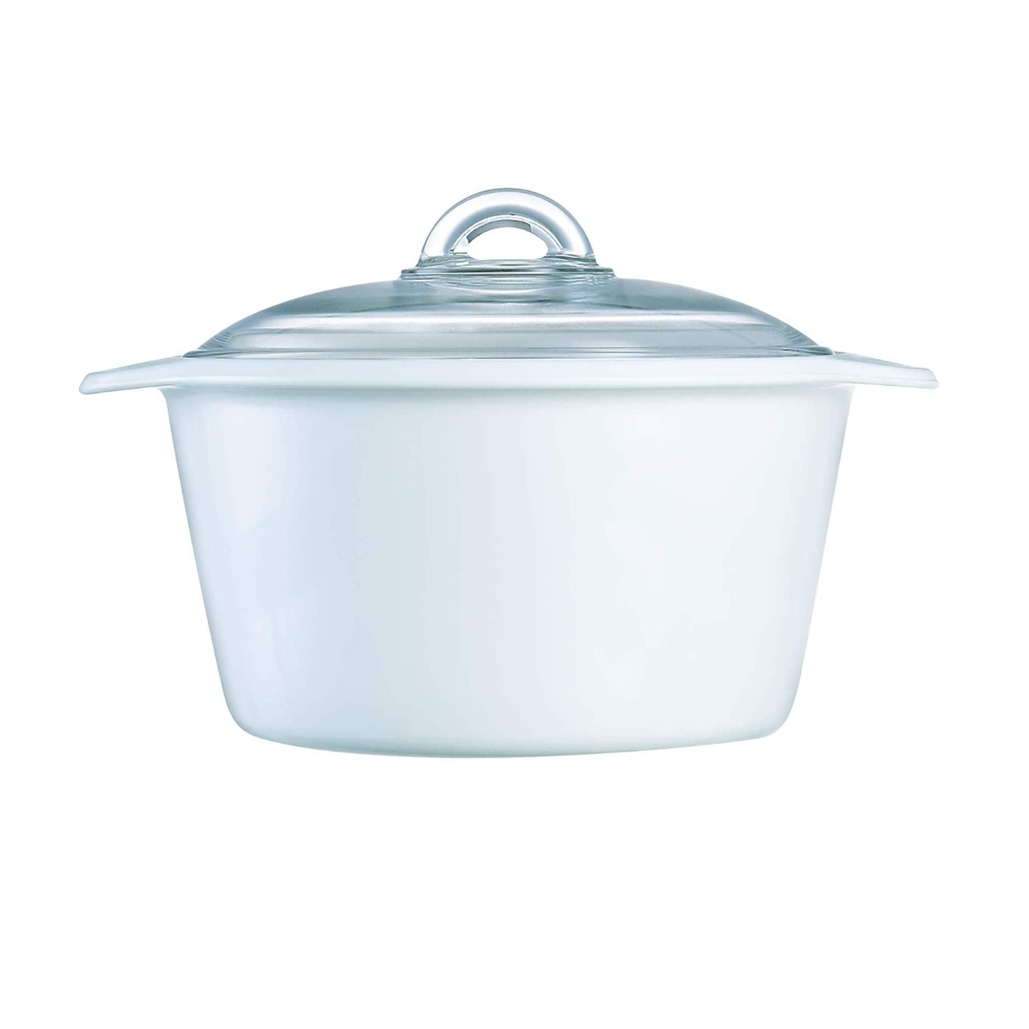 Luminarc N1617 Vitro Blooming Round Ceramic Casserole Dish with Lid, 5 Quart, White