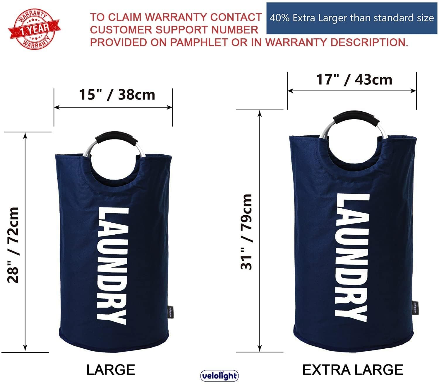 Velolight Plastic Laundry Basket With Handles (X-Large 115 Litre ) Big Foldable Laundry Bag Waterproof Bin Hamper For Dirty Used