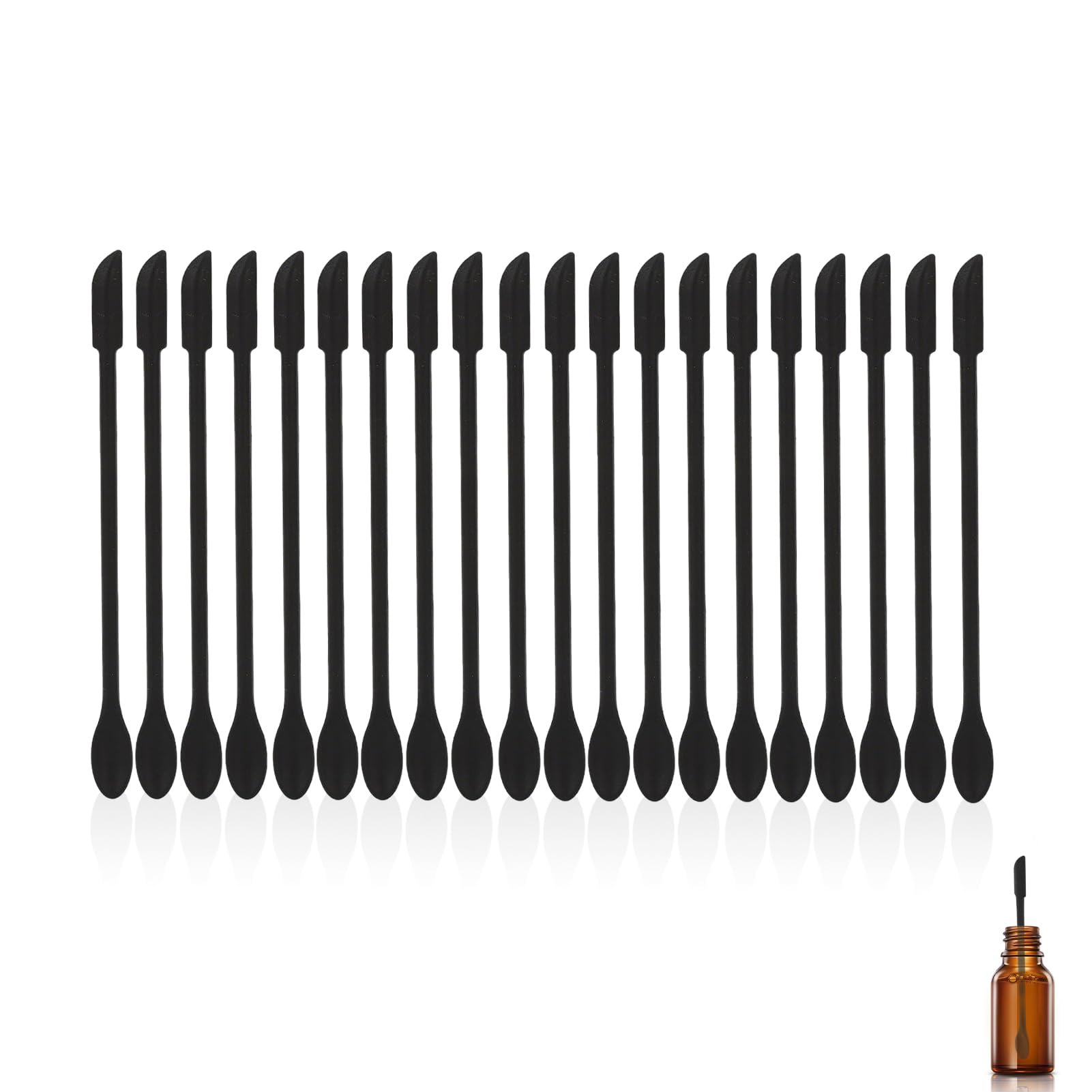 20PCS Mini Makeup Spatula, Double Head Silicone Cosmetic Spatula Thin Jar Scraper Lotion Scooper with Extended Handle for Cosmet