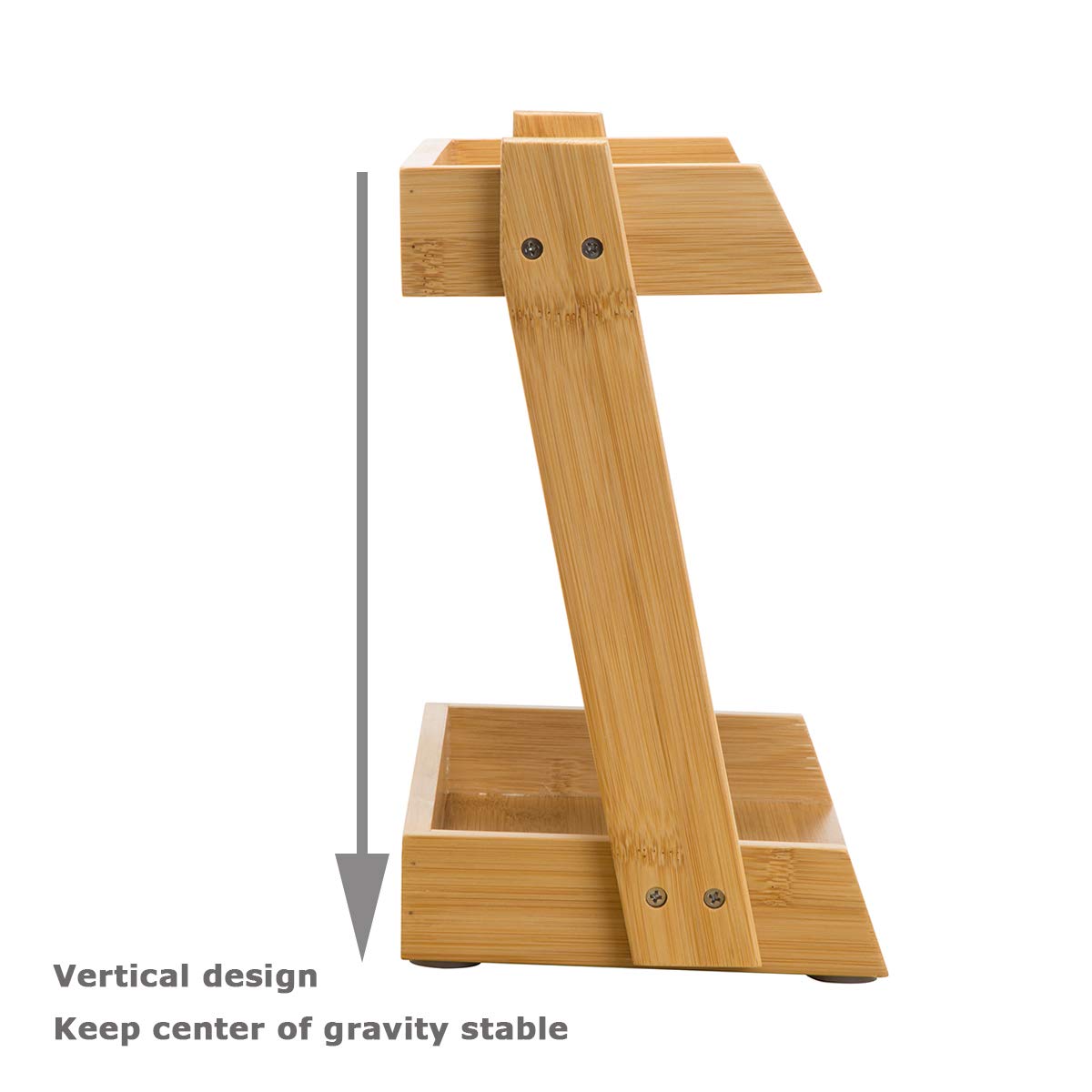 GOBAM Spice Rack Organizer 2-Tier Kitchen Countertop Cabinet Storage Shelf, Assemble Quickly, Bamboo