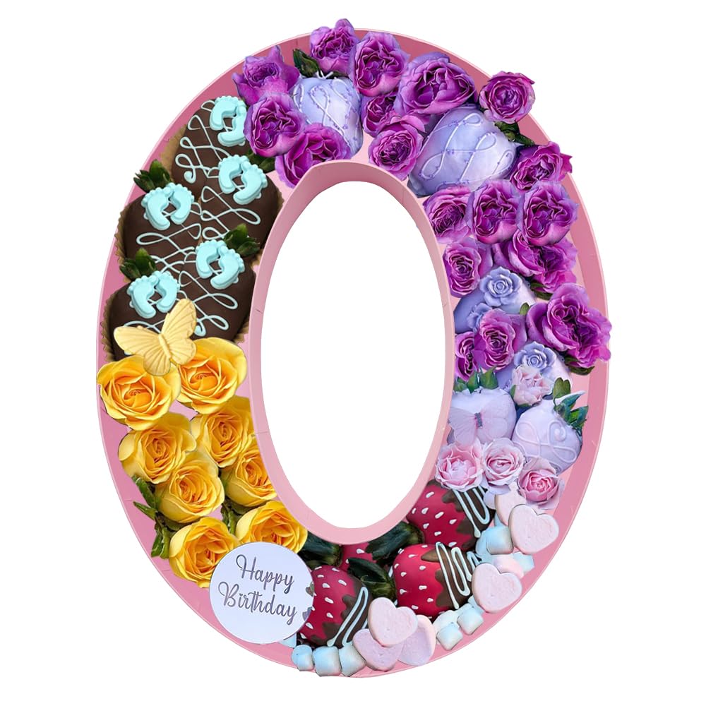 Dylcypheria 12inch Cardboard Number Fillable Food Tray Box for Charcuterie, Cupcake Arrangement,Birthday Anniversary (Pink 4)