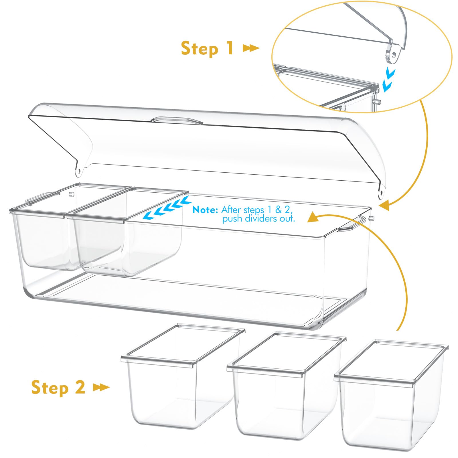 Condiment Tray With Stainless Steel 5 Spoons, 5 Forks And 1 Clip, Chilled Condiment Server, Condiment Server, Bar Garnish Holder
