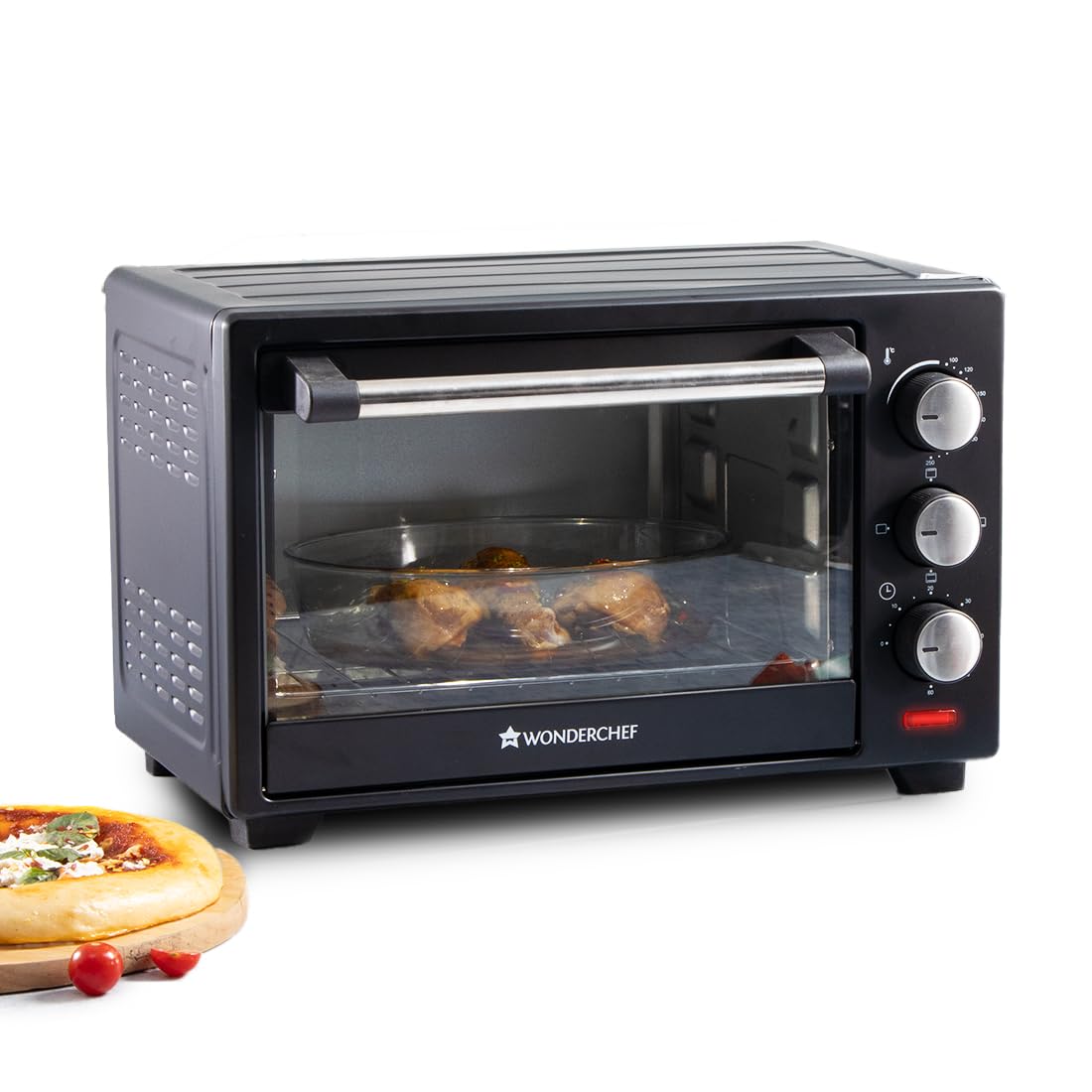 Wonderchef Oven Toaster Griller (Otg) - 19 Litres, Black - With Auto-Shut Off, Heat-Resistant Tempered Glass, Multi-Stage Heat S