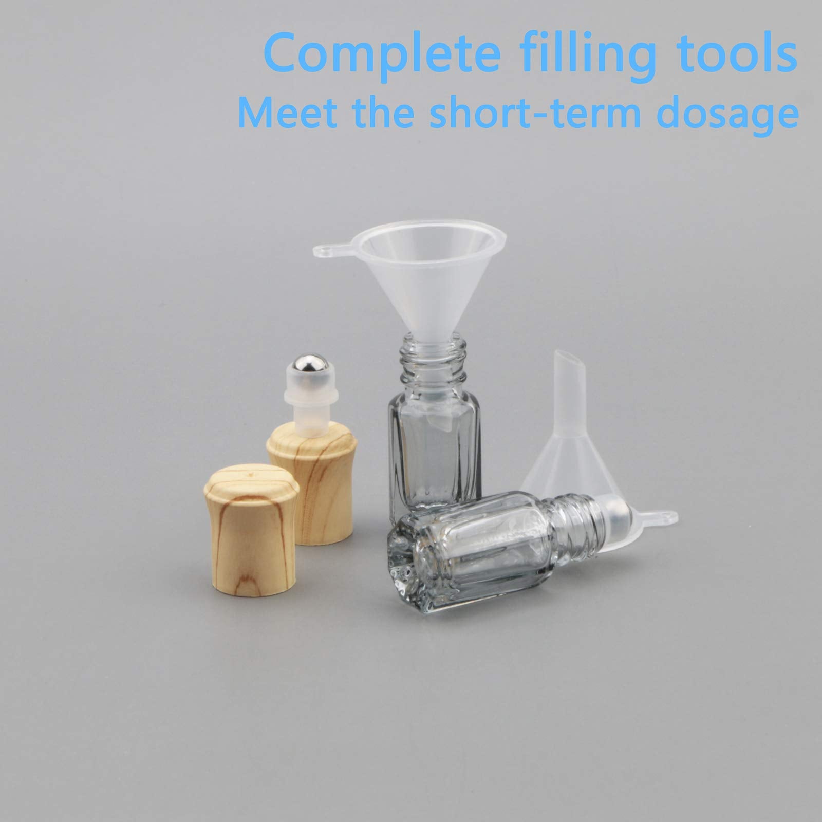 Newzoll 10Pcs 3Ml Light Blue Glass Roller Bottles Mini Roll On Bottles Cosmetics Perfume Essential Oil Rolling Bottles Sample Vi