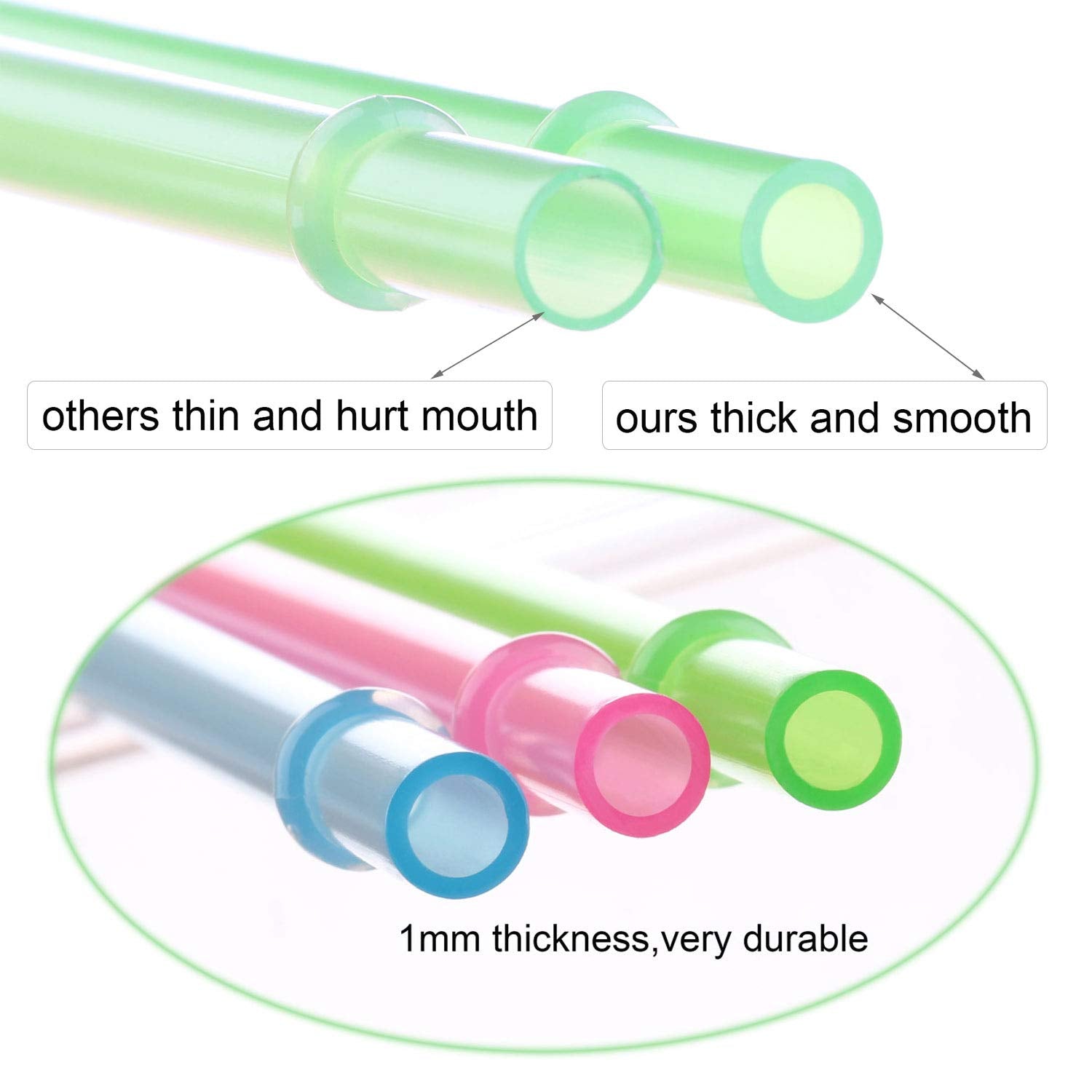 6'' Plain Color Reusable Plastic Replacement Drinking Straws For Short Mini Mason Jar,Tumblers, Set Of 12 Pcs Straws With Cleani
