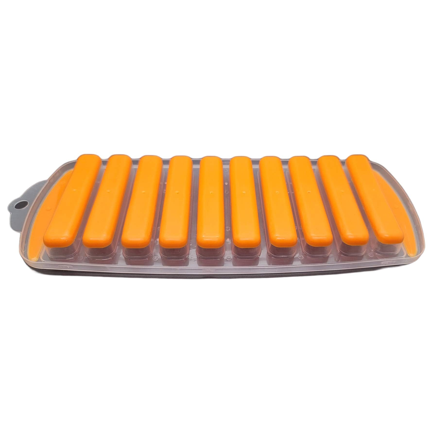 Handy Housewares Flexible Pop-Out Bottle Ice Cube Stick Tray - Fits Narrow Water Bottles And Drink Can Openings (1-Pack, Orange)