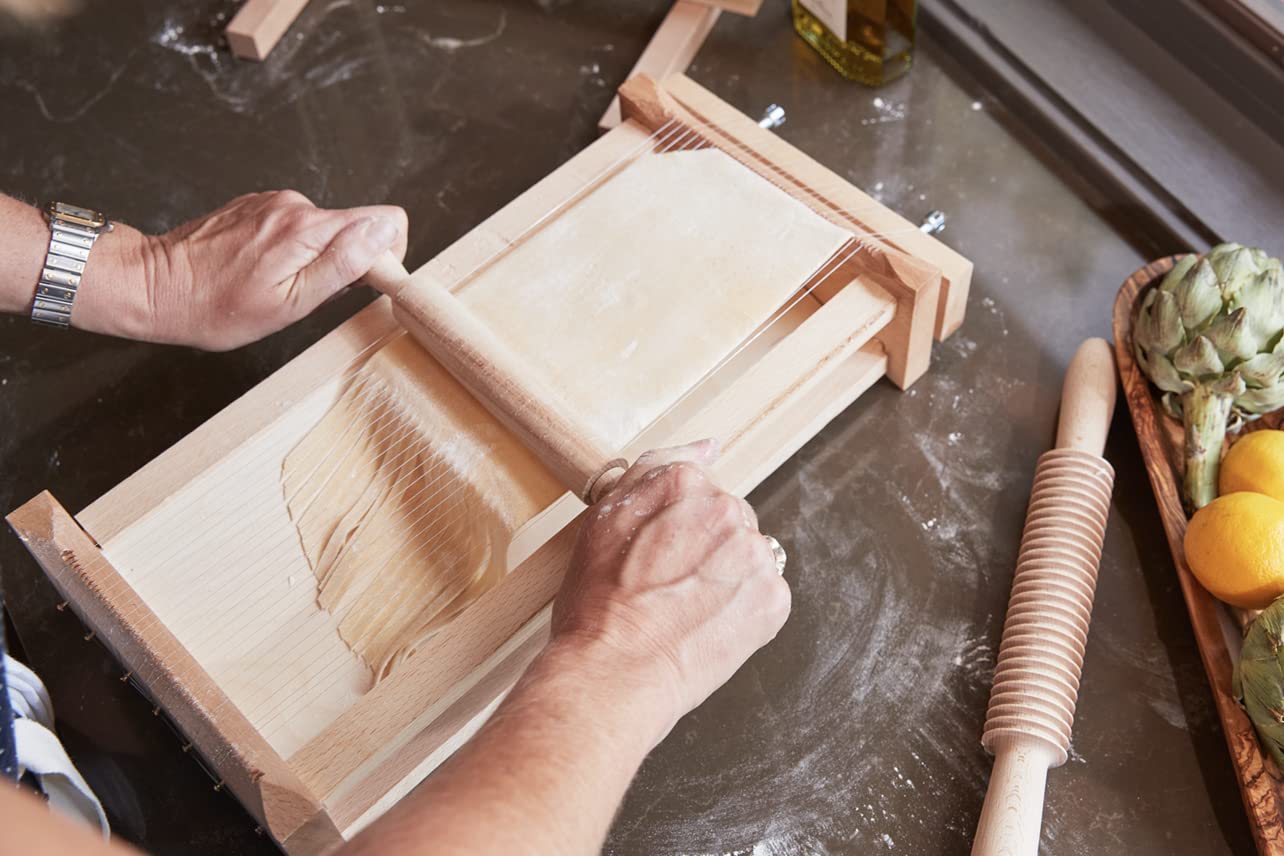 Italian Pasta Chitarra With Rolling Pin, By Verve Culture, Large