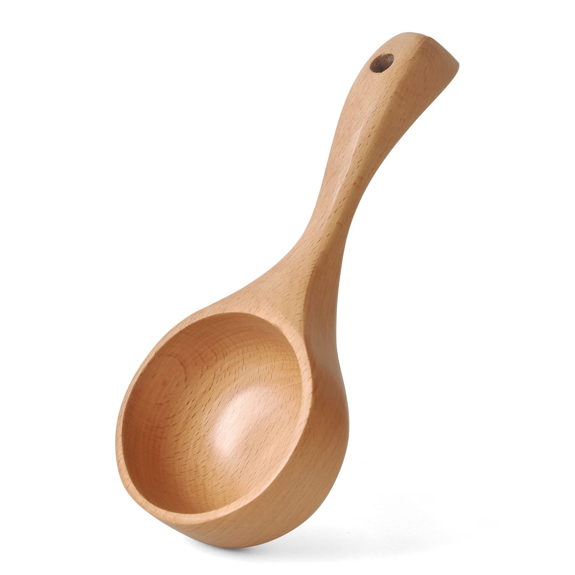 Anekoul Solid Wood Water Scoop, Bath Salt Scoop Wooden Coffee Scoop Wooden Ladle Spoon Wooden Large Soup Scoops for Cooking Serv