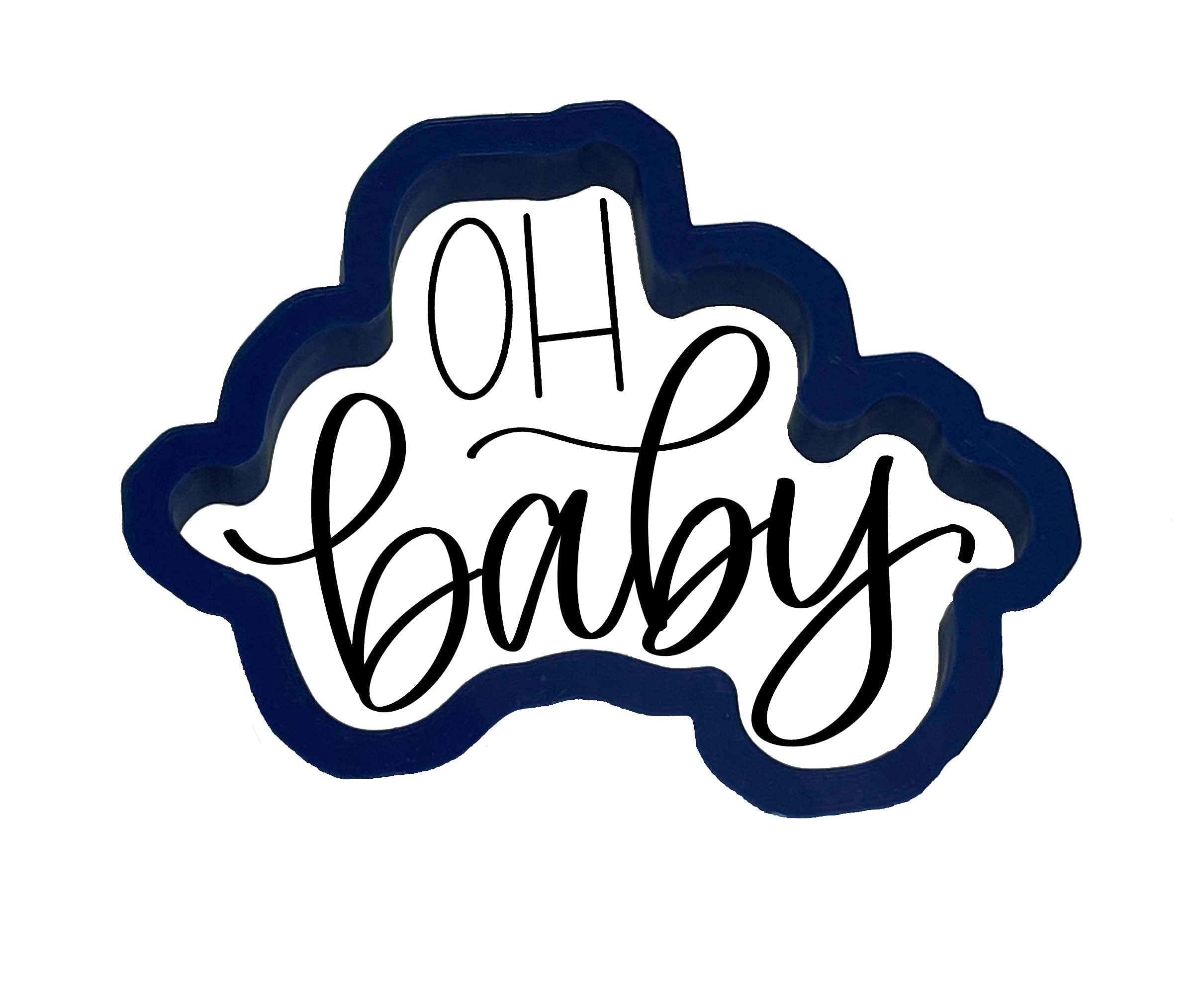 Oh Baby Word Outline Cookie Cutter With Easy To Push Design (5 Inch)
