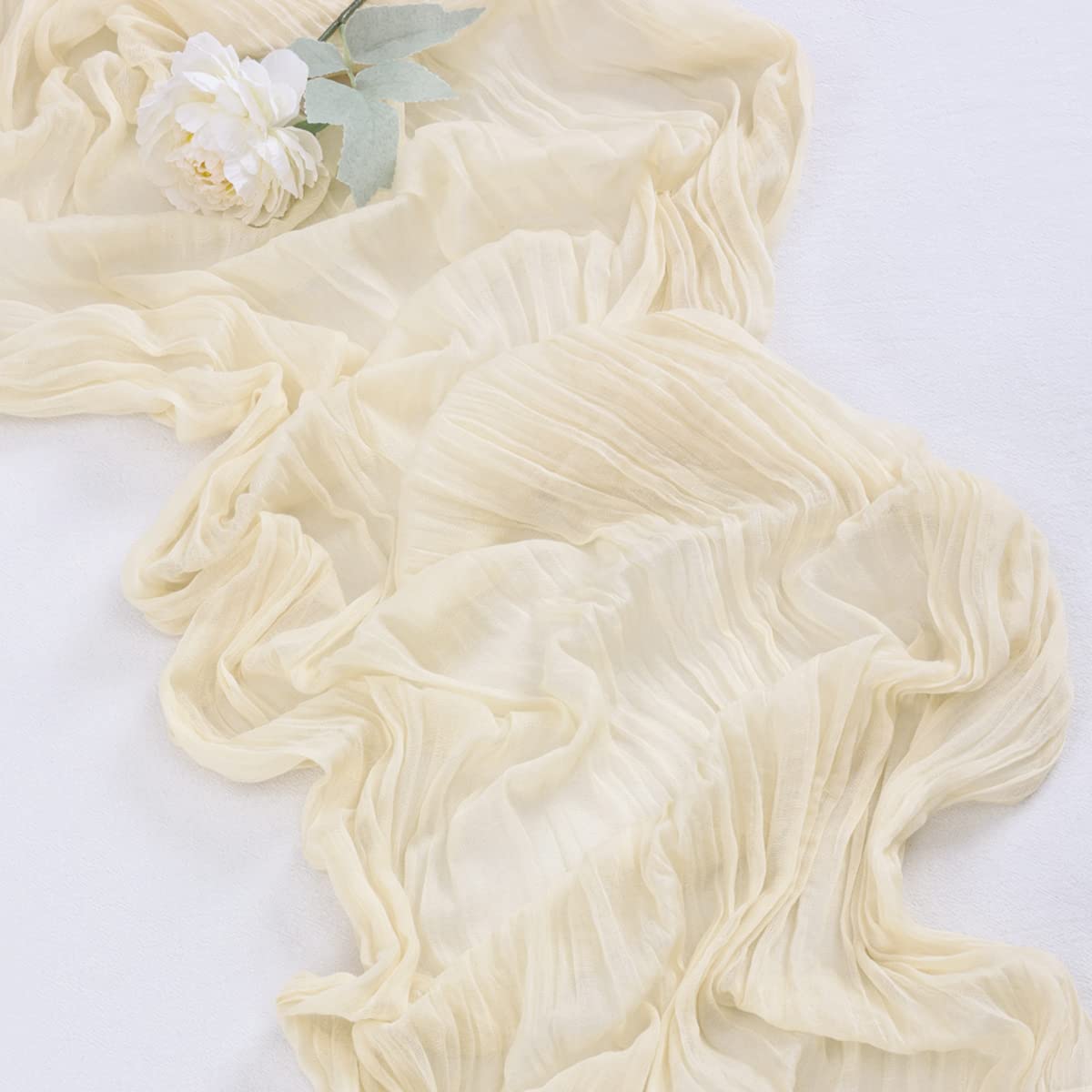 Socomi Cheesecloth Table Runner 14Ft Gauze Boho Rustic Beige Cheese Cloth Table Runner For Baby Shower Decoration Wedding Easter