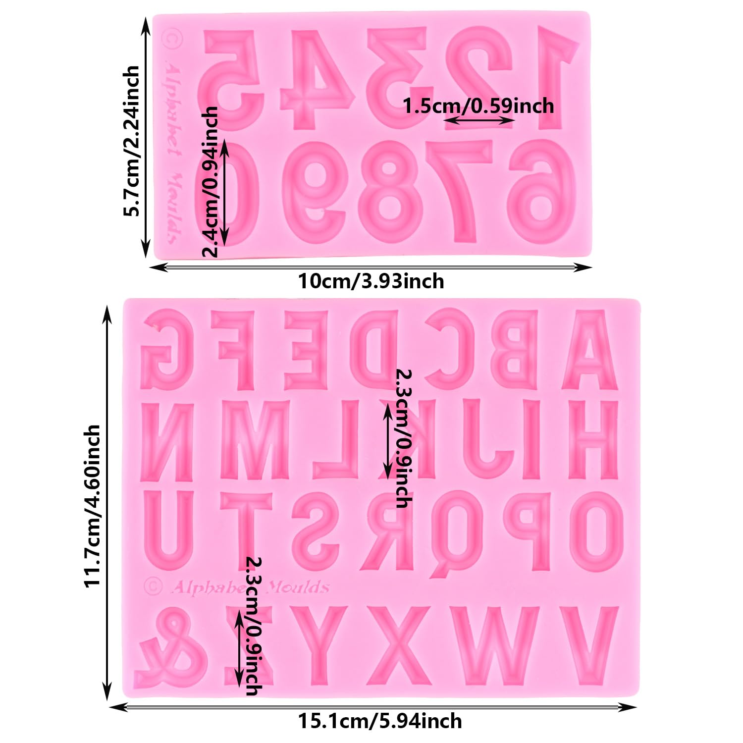 Zixiang Letter Silicone Molds Number Fondant Molds Uppercase Alphabet Letters Chocolate Molds For Sugar Cake Decorating Cupcake