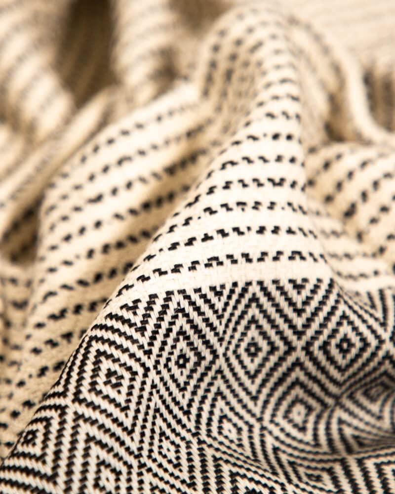 Teema Large Turkish Beach Towel - 100% Turkish Cotton - Sand Free - Fast Drying - Versatile And Multi-Use - The Diamant   (Black