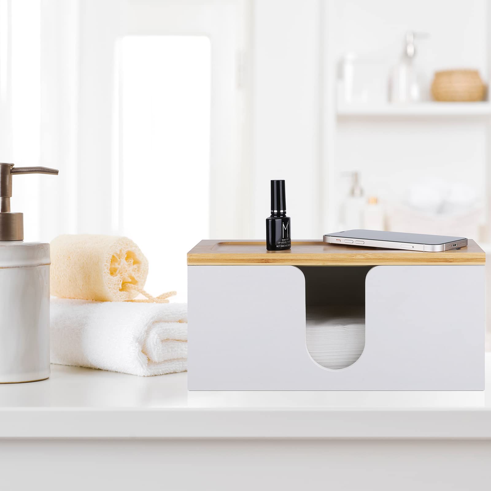 Turstin Wood Paper Towel Dispenser Folded Paper Towel Holder With Lid For Countertop And Wall Mounted, Wall Mount Paper Towel Ho