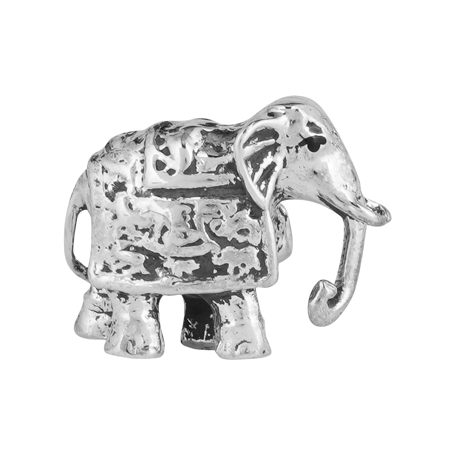 Dhruvs Collection 925 Pure Silver Solid Elephant In Oxidized Finish For Vastu, Wealth, Home Decor, Temple, Pooja Room - 15 Grams