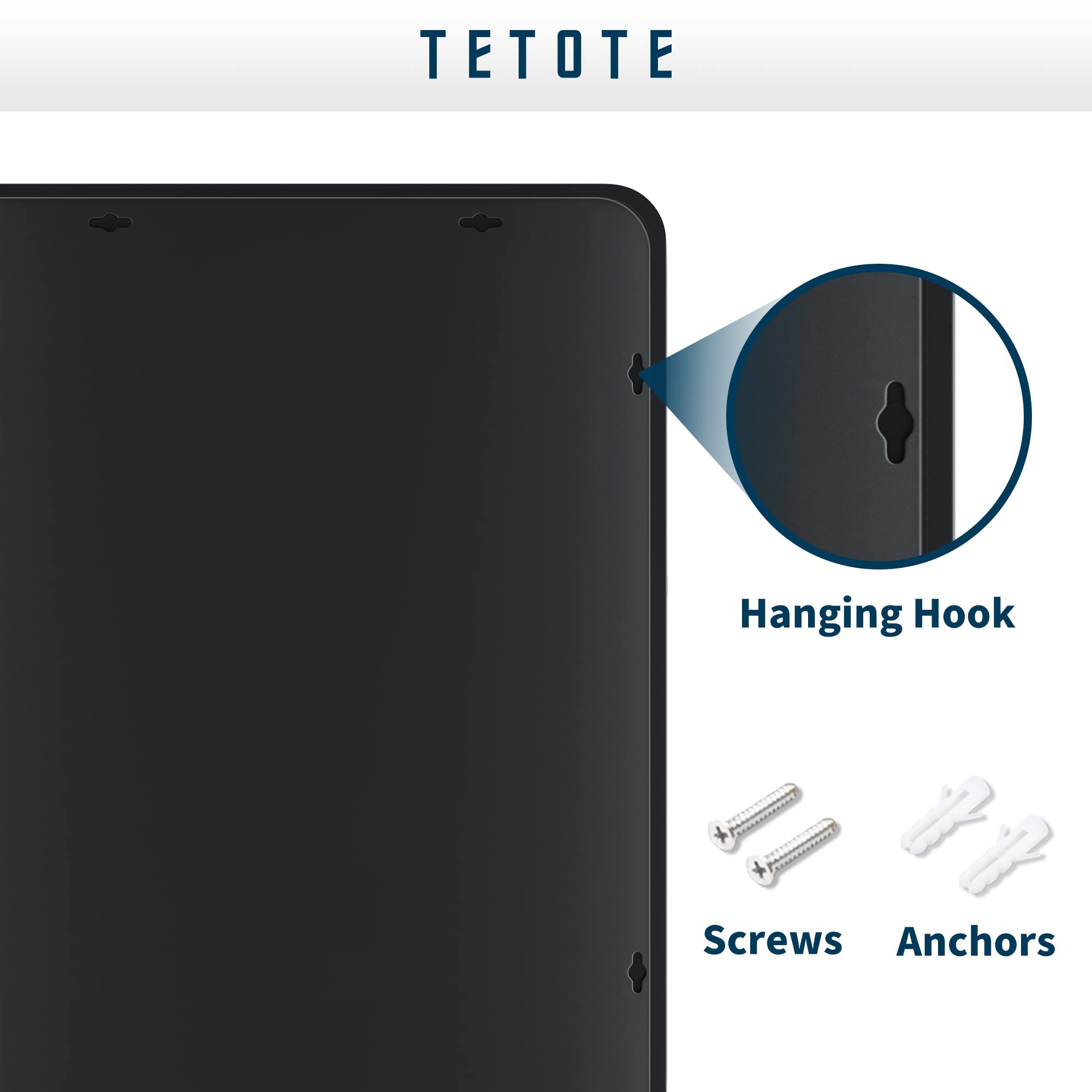 Tetote Black Framed Mirrors For Bathroom, 22X30 Inch Brushed Metal Frame Wall Mounted Rectangle Mirror For Vanity 2 Inch Thick F