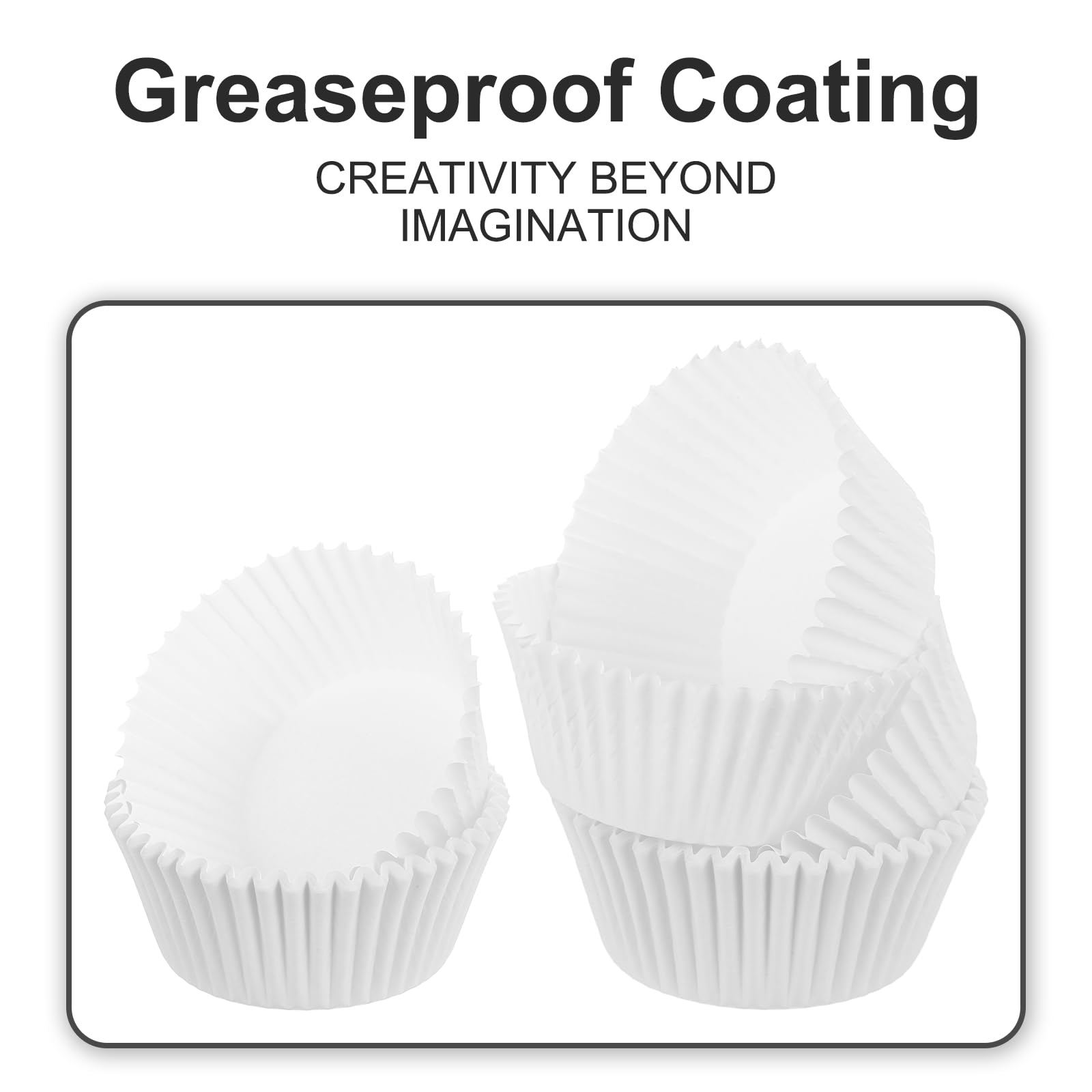 Uxcell 300 Pcs Cupcake Liners, Muffins Paper Baking Cups Wrappers Standard Greaseproof For Baking Cupcake Wrapper, White