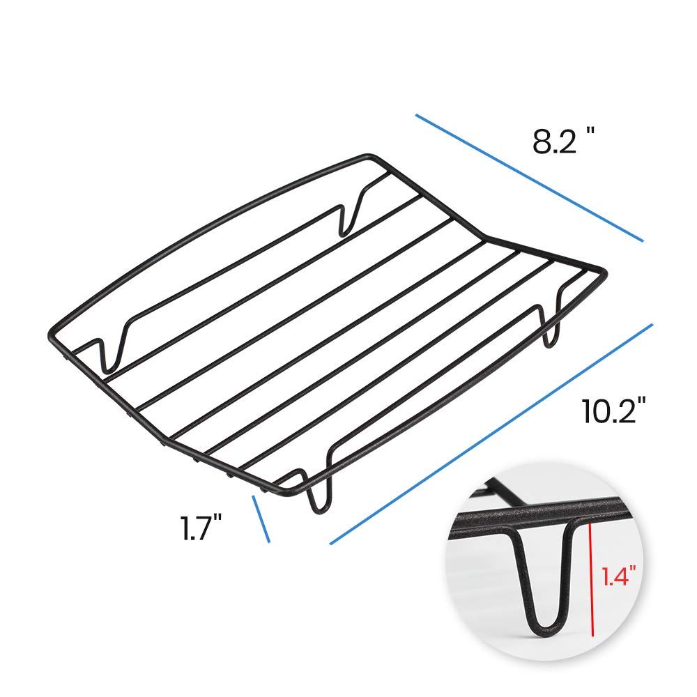 Treelen Roasting Rack For Roasting Pan,Baking Rack For Cooking, Roasting, Cooling And Grilling,V Shape Non-Stick Wire Rack,10  8