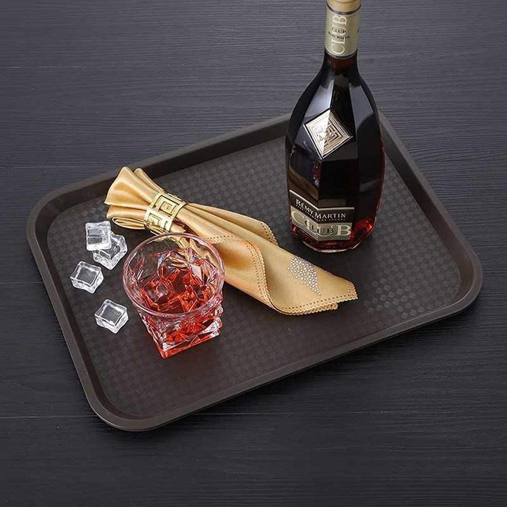 Yarlung 12 Pack Fast Food Tray, 13.8 X 10.5 Inch Plastic Restaurant Serving Tray Cafeteria Tray For Coffee Table, Kitchen, Party