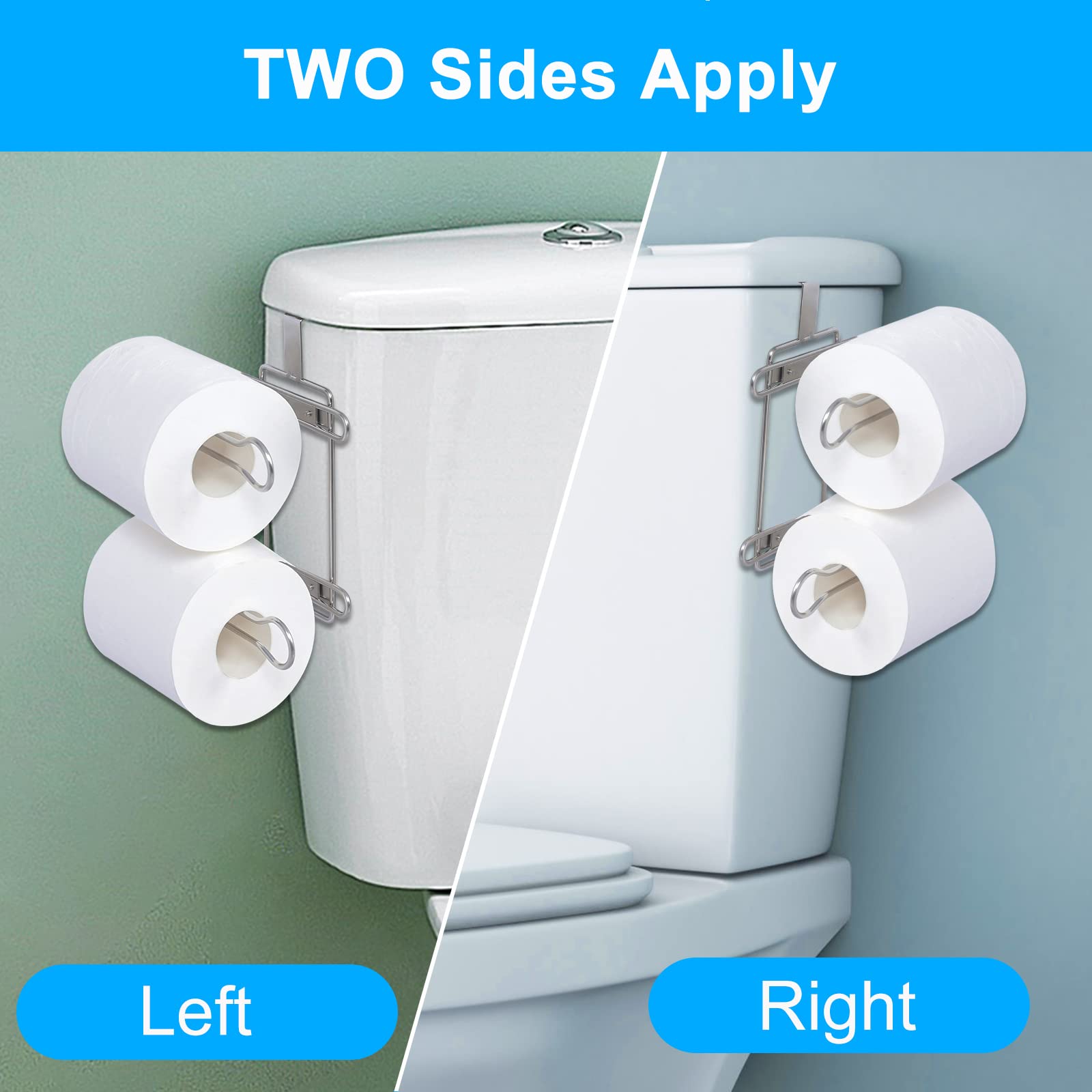TQVAI Over The Tank Toilet Paper Roll Holder Stainless Steel Bathroom Tissue Storage Rack  Chrome Finish