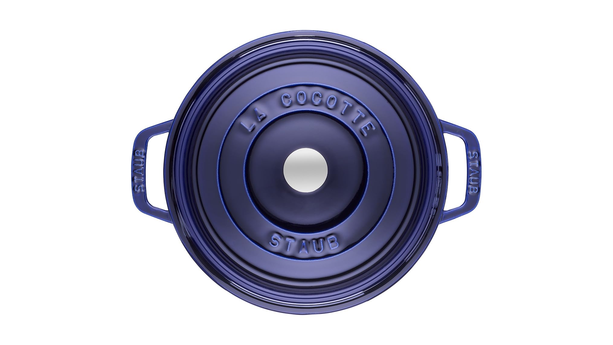 STAUB Dark Blue Round Cocotte, 2.75-Quart Cast Iron, 22cm, Model 1004286
