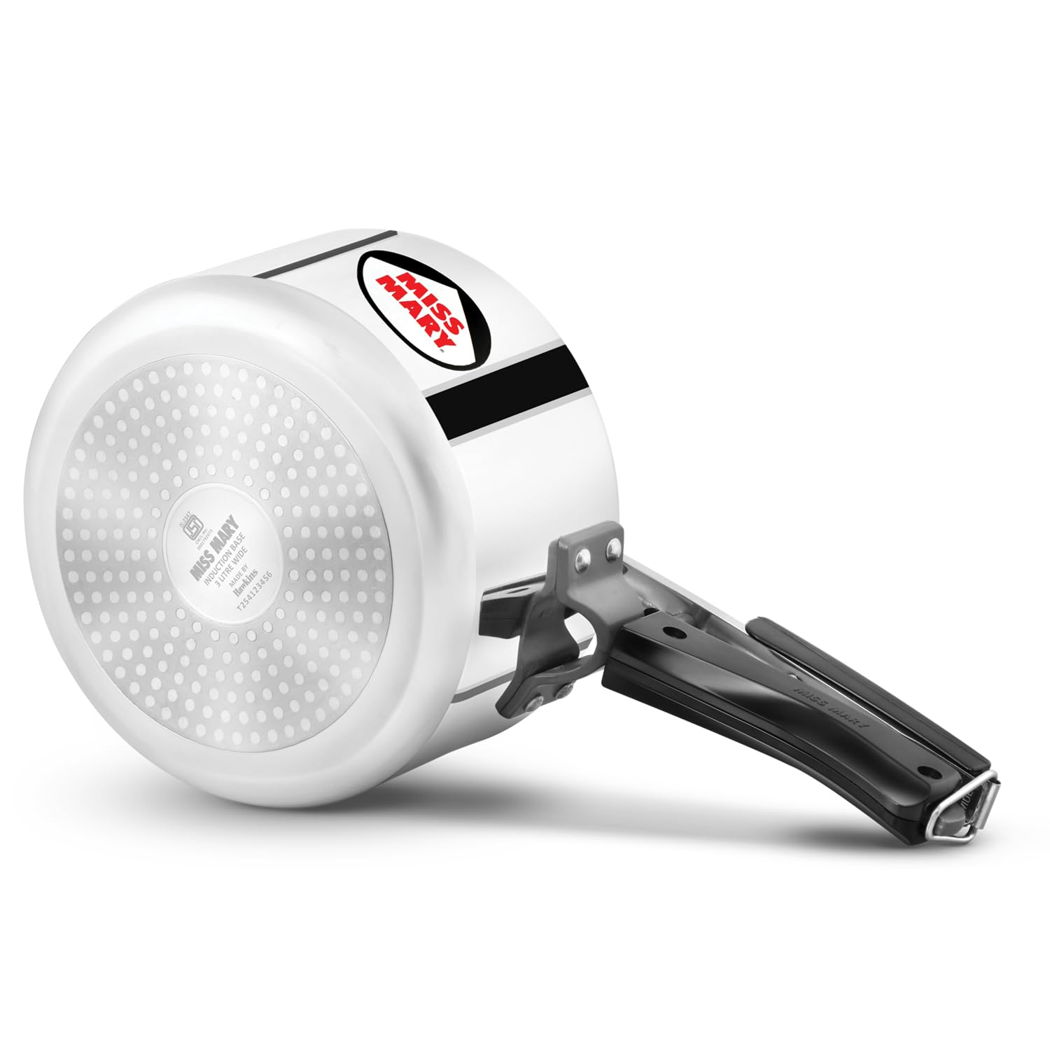 Hawkins 3 Litre Miss Mary Pressure Cooker, Wide Body, Induction Compatible Inner Lid Cooker, Silver (Imm3W)