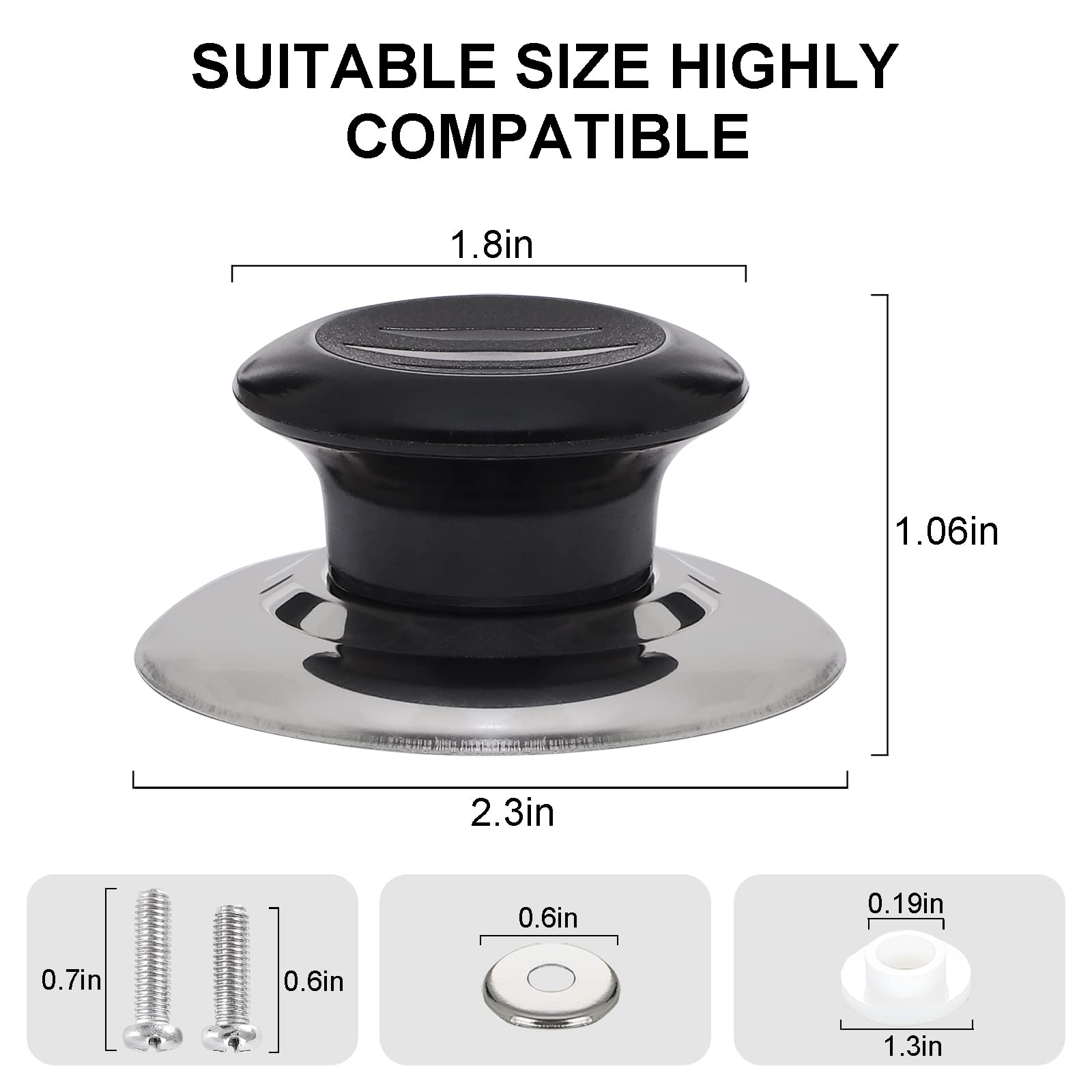 4 Pcs Pot Lid Knobs, Universal Pot Lid Top Replacement Knobs, Kitchen Cookware Universal Replacement Pan Lid Holding Handles For