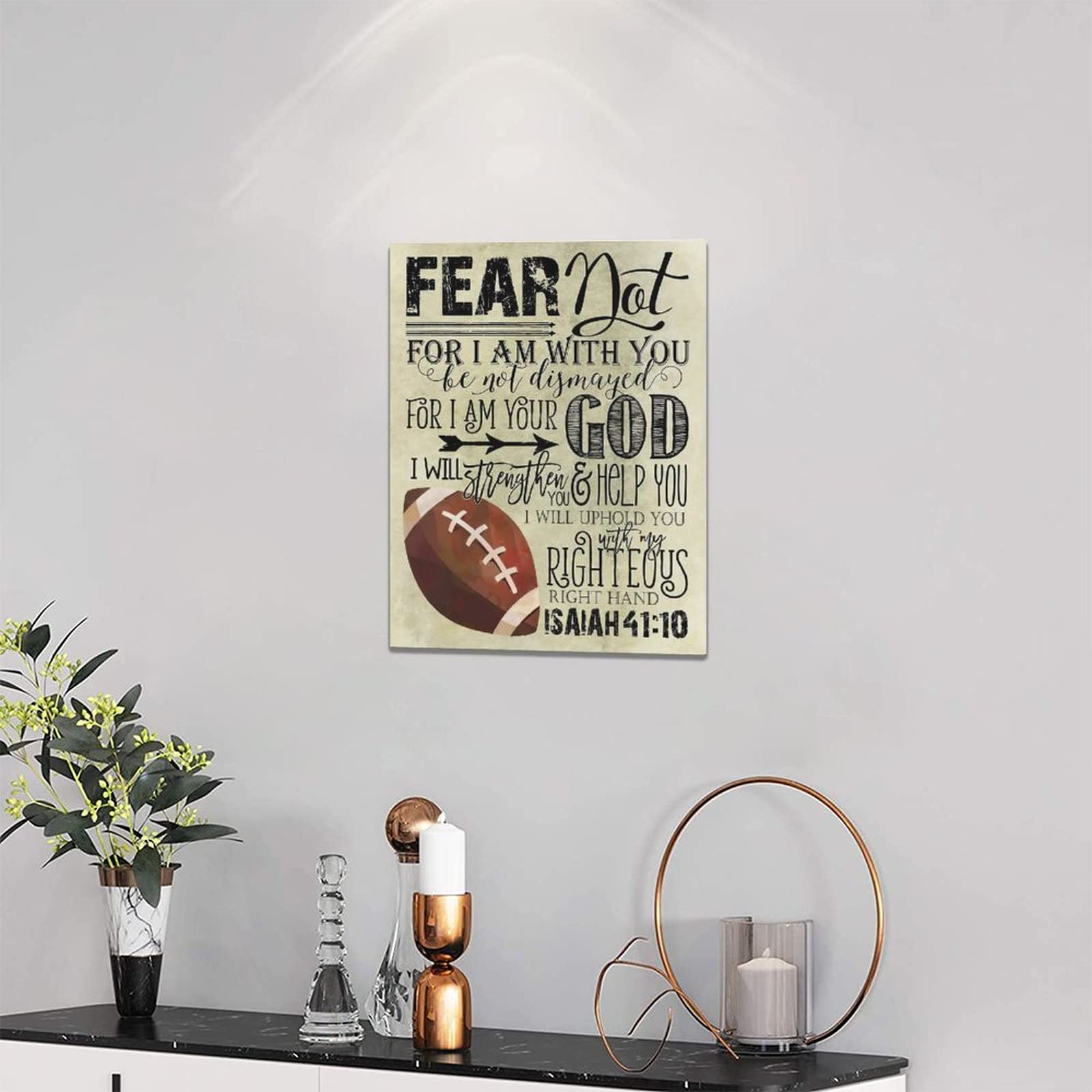 Inspirational Football Wall Art Bible Verse Motivational Quotes Pictures Wall Decor Canvas Prints Framed Modern Sport Theme Pain