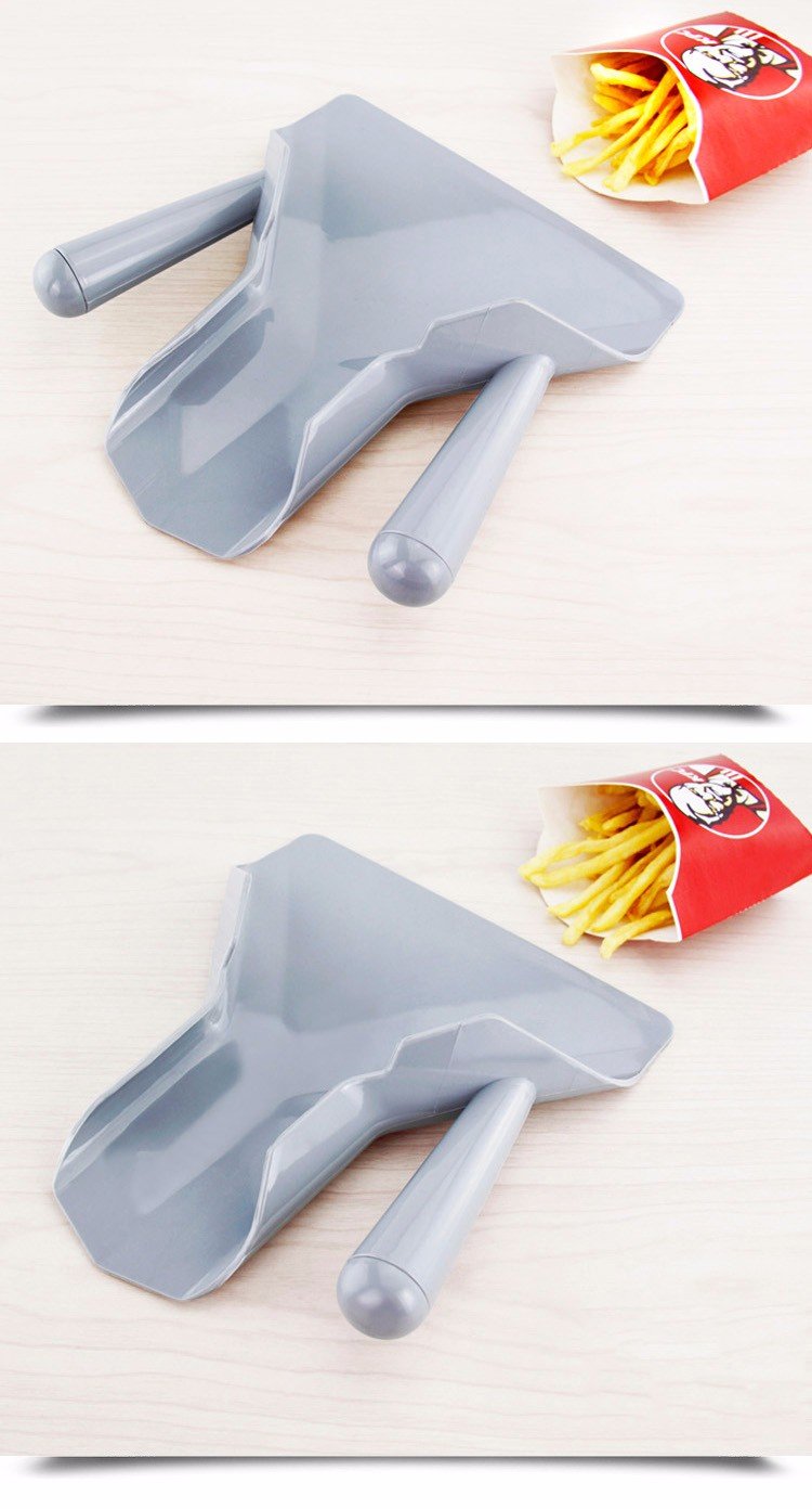 Hglukgo Only Right Handle Comerical Plastic Chips Scoop Food French Fries Shovel Handle Fry Scoop1