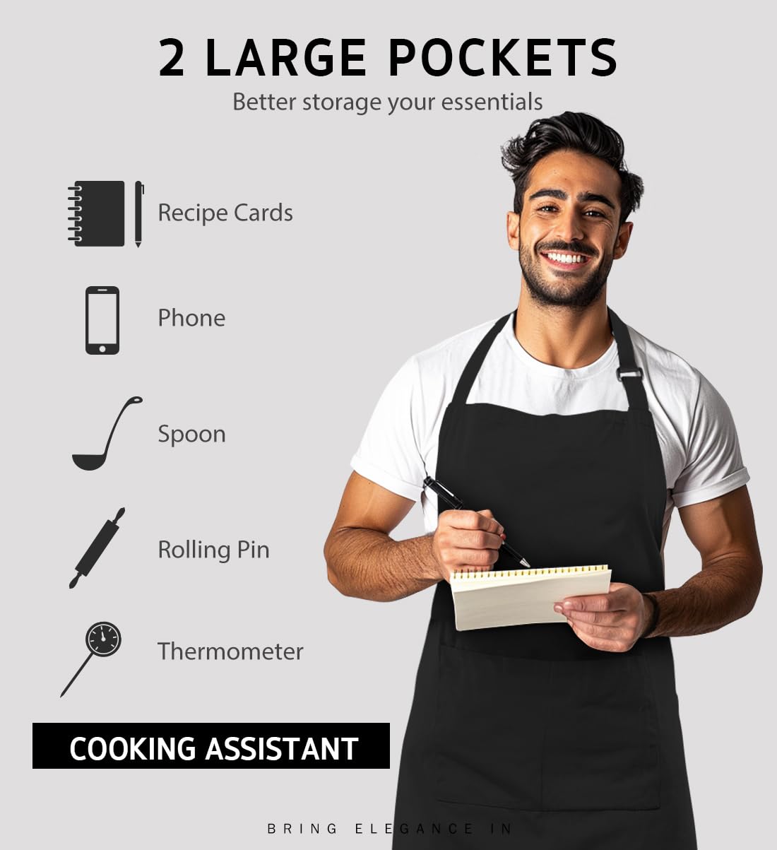 Syntus 4 Pack Chef Apron, Adjustable Bib Apron Waterdrop Resistant Professional Cooking Aprons For Men Women With 2 Pockets, Bla