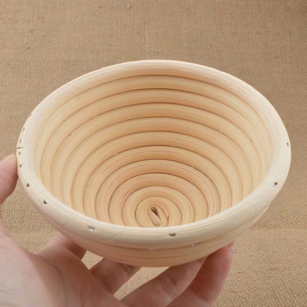 6 Pack Of 5 Inch Sourdough Bread Bakery Basket,Round Bread Banneton Proofing Basket With Linen Liner Cloth, Brotform Dough Risin