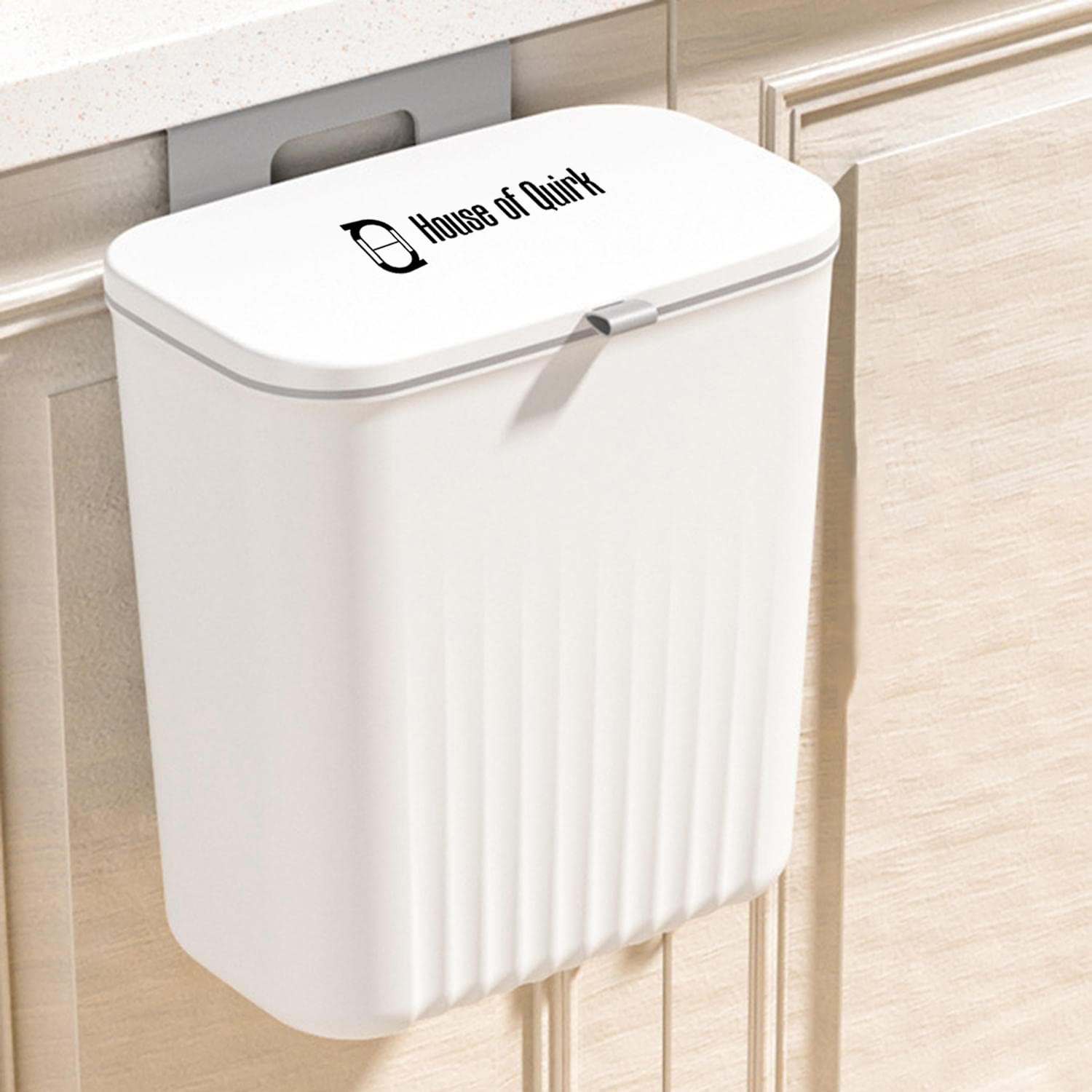 House of Quirk Hanging Kitchen Trash Can With Lid, DoubleSided Open Lid Design, Kitchen Trash Can, Kitchen Cabinet Door Hanging