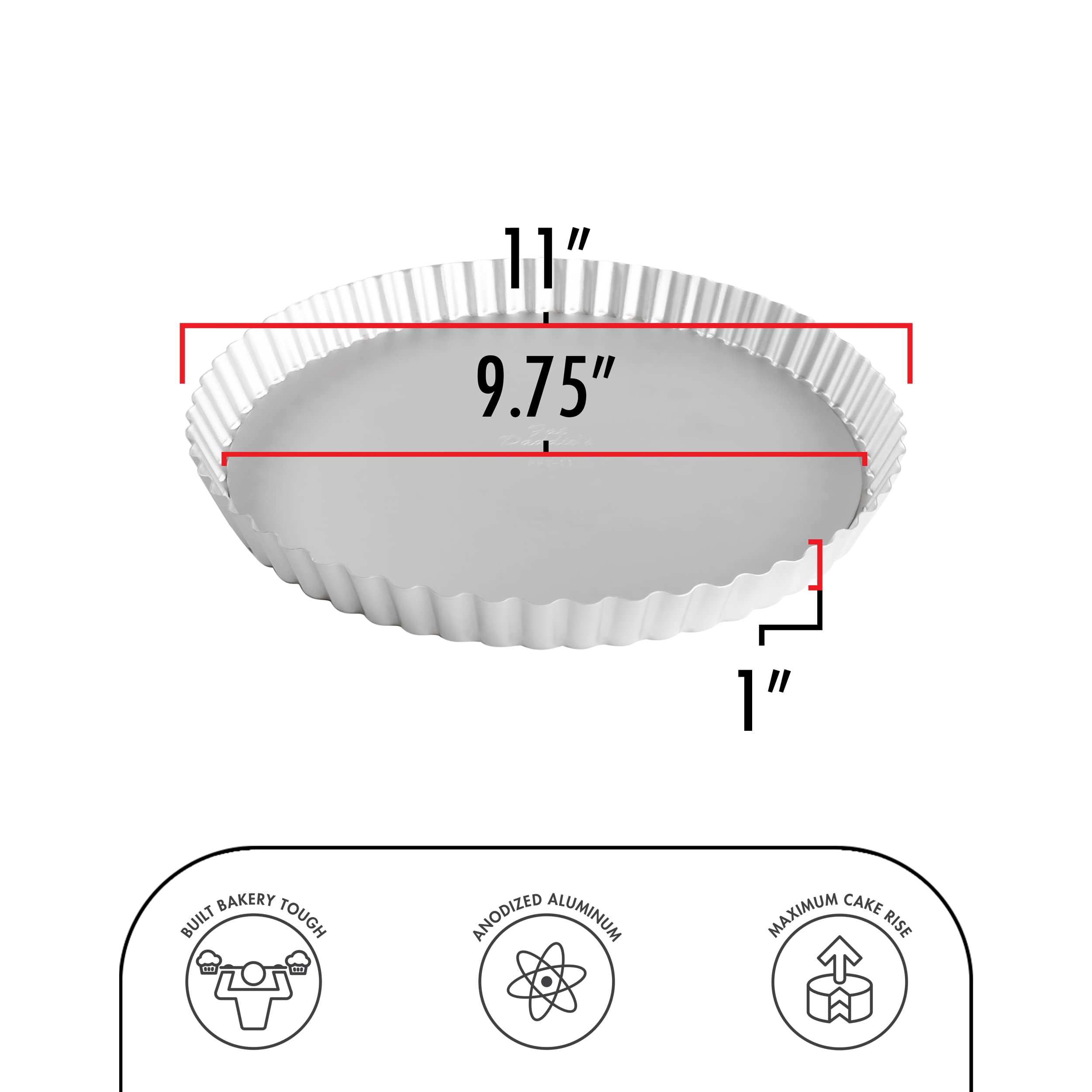 Fat Daddio'S Pft-11 Round Fluted Tart Pan, 11 X 1 Inch