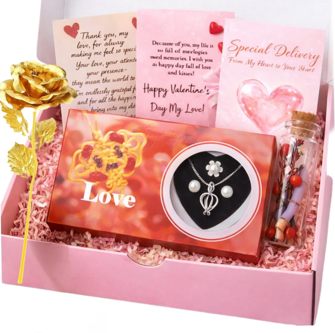 Yadava Pearlset Jewellery Gift Box With Necklace And Earrings For Anniversary, Proposal, Celebration, Desk Display & Special Mom