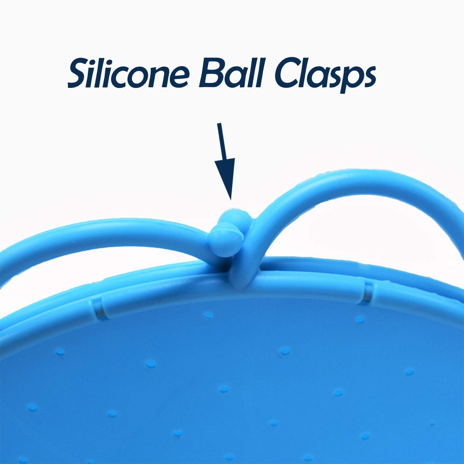 Keptneat Foldable Splatter Silicone Guard Handle Screen Strain 12-Inch, Blue