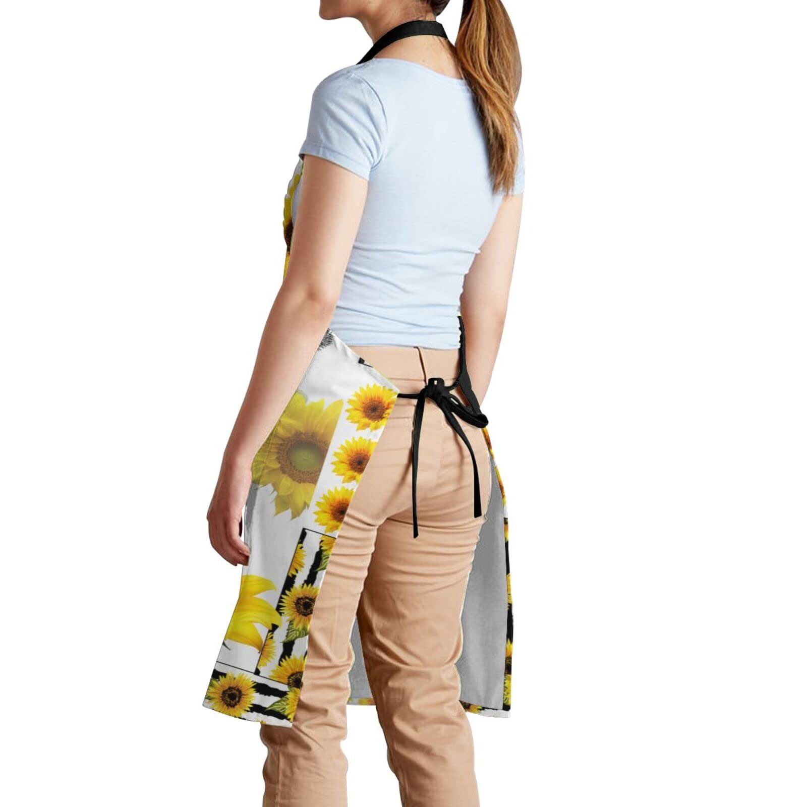 Sucuwiny Cow Apron Waterproof Chef Kitchen Aprons With Pockets For Adults Cooking Bbq Aprons Personalized Baking Gifts