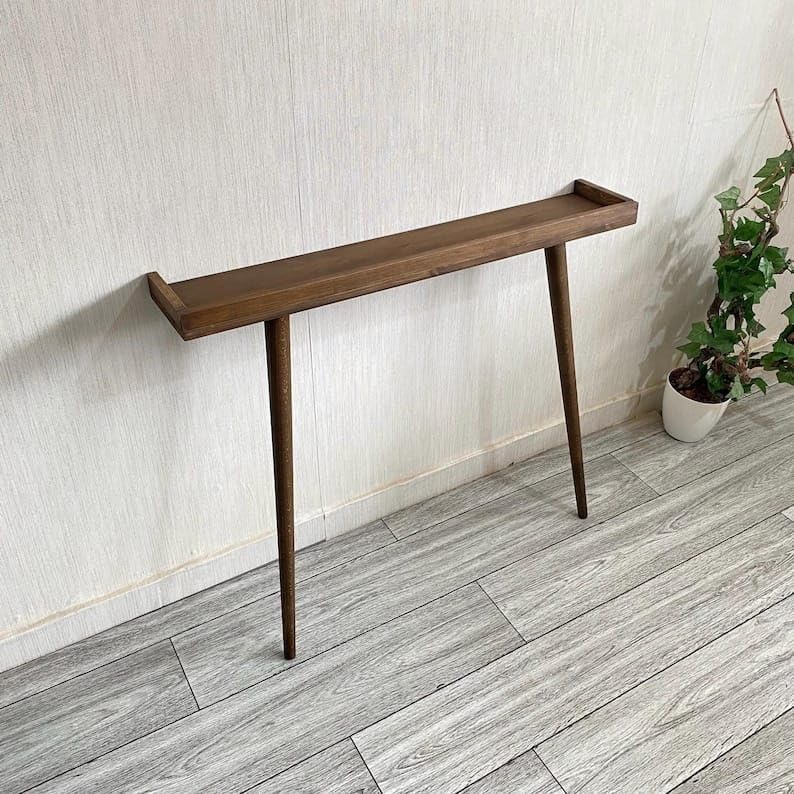 Craftsline 80Cm Long Wooden Console Table For Living Room | Side Entrance Table For Home (80X20X80Cm)