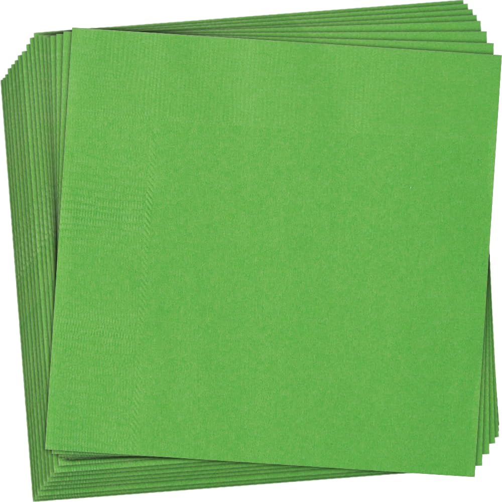 Lime Green Solid Luncheon Paper Napkins - 6.5'' X 6.5'' (20 Ct) - Elegant & Durable Design - Perfect For Parties, Events & Celeb