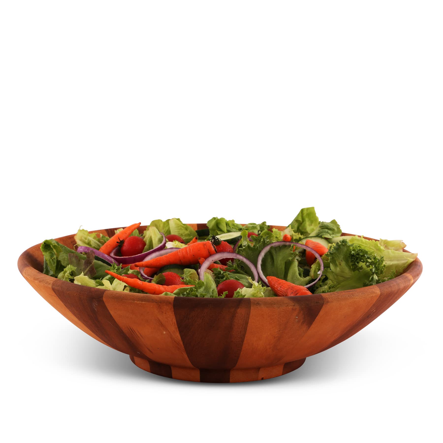 Arthur Court Salad Bowl Acacia Wood Serving For Fruits Or Salads Wok Wave Style Extra Large 16 Inch Diameter X 4.5 Inch Tall