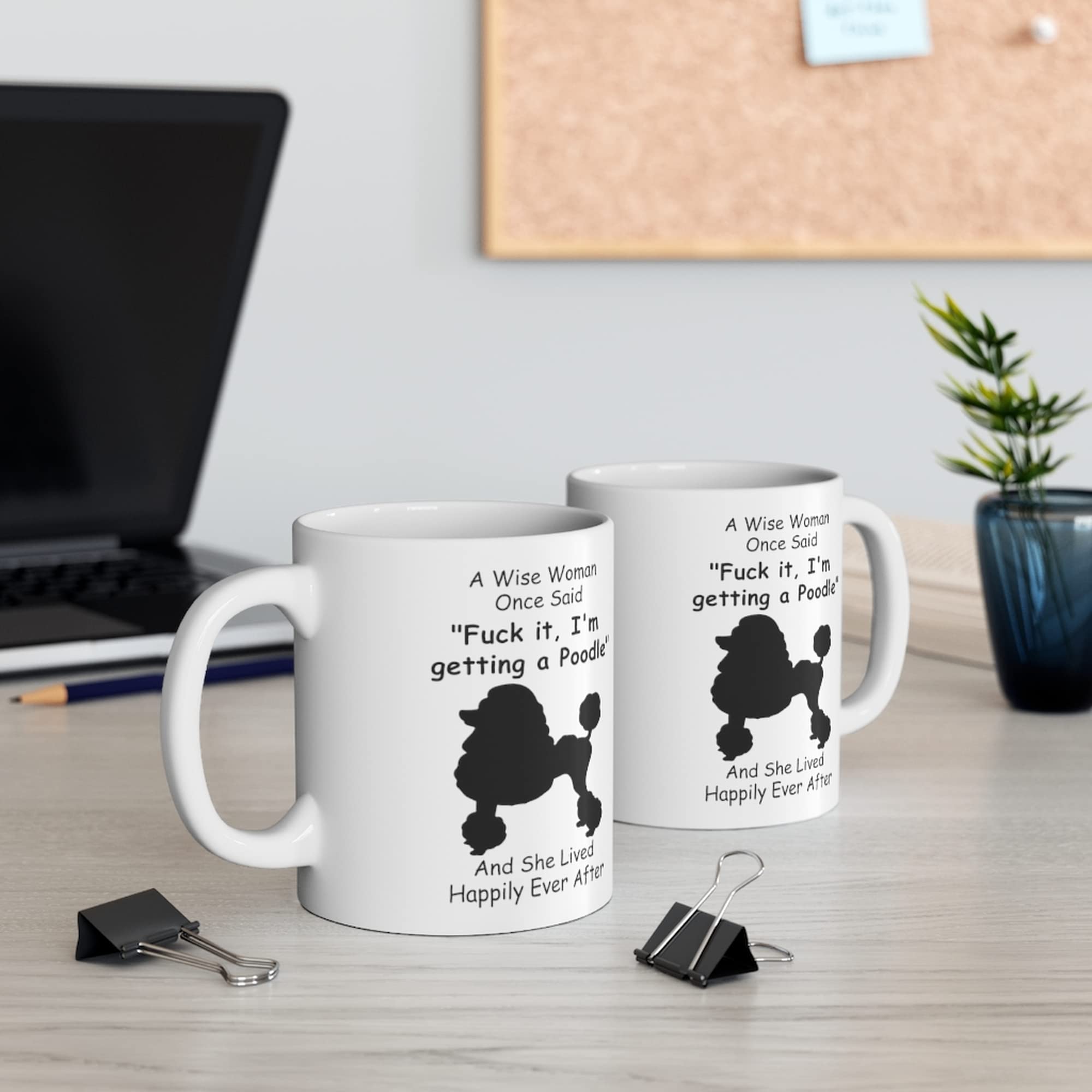 Funny Silhouette Poodle Dog Mom Gifts For Women Puppy Lovers Mother 'S Day 2024 A Wise Woman Once Said Coffee Mug With Fun Quote