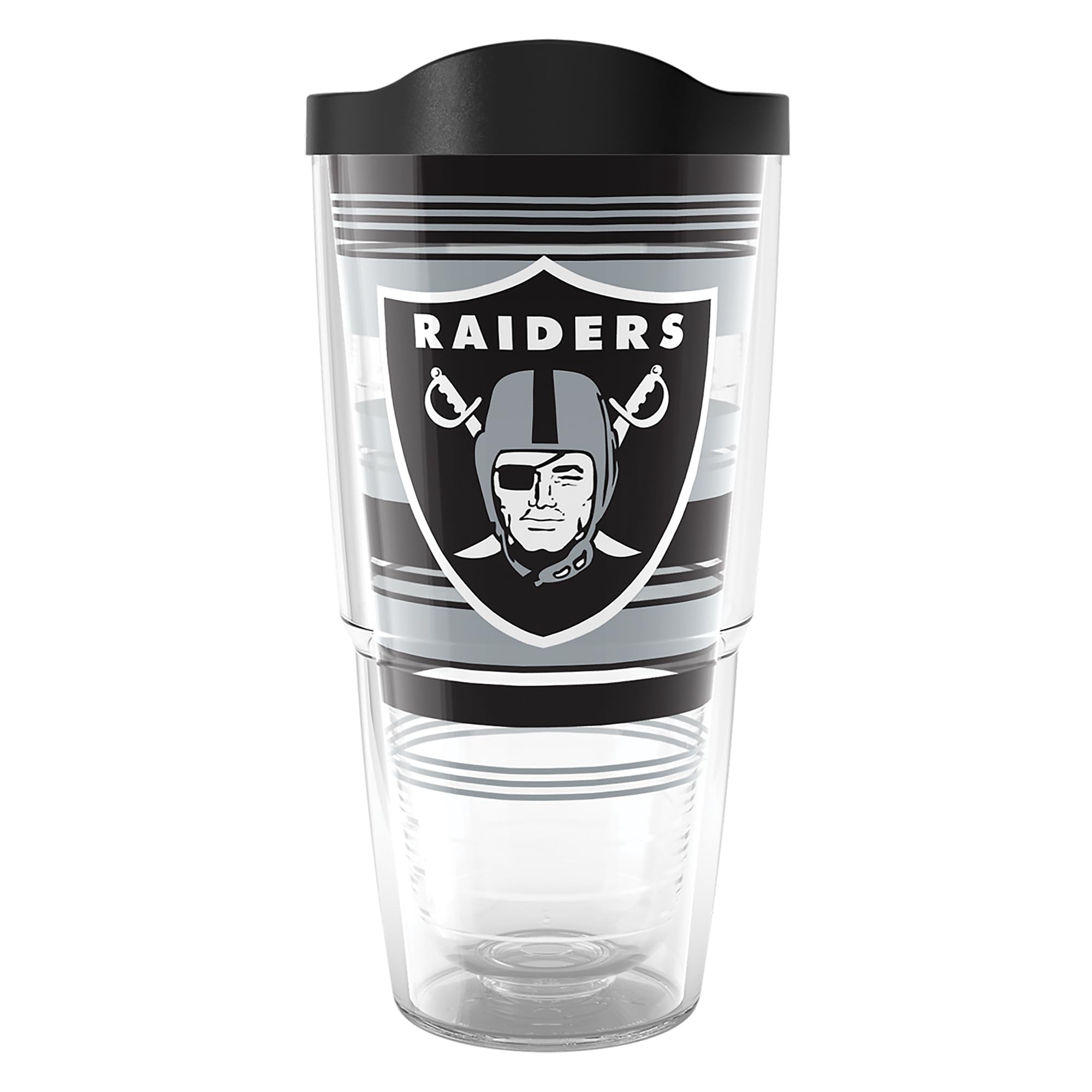 Tervis NFL Las Vegas Raiders  Hype Stripes Made in USA Double Walled Insulated Tumbler Travel Cup Keeps Drinks Cold & Hot, 24oz