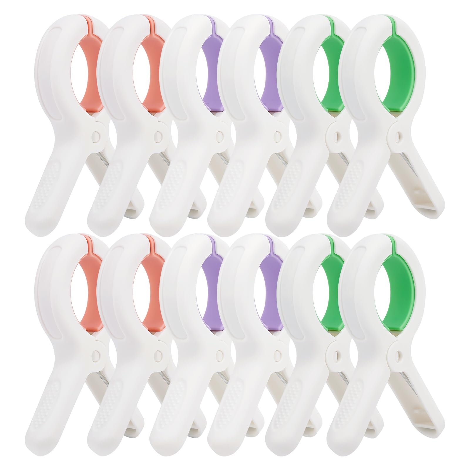 Minyaluck Beach Towel Clips For Chairs Cruise-Clothespins 12 Pcs Heavy Duty Laundry Clamps Clothes Pegs Chair Clips Towel Holder