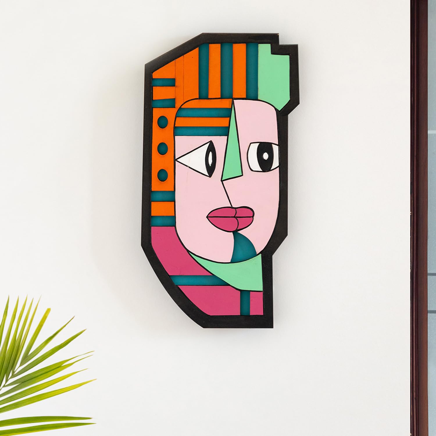 ExclusiveLane Tribal African Mystical Mask Wooden Wall Decor For Living Room Bedroom (13 Inch) | Hand-Painted Decorative Wall 