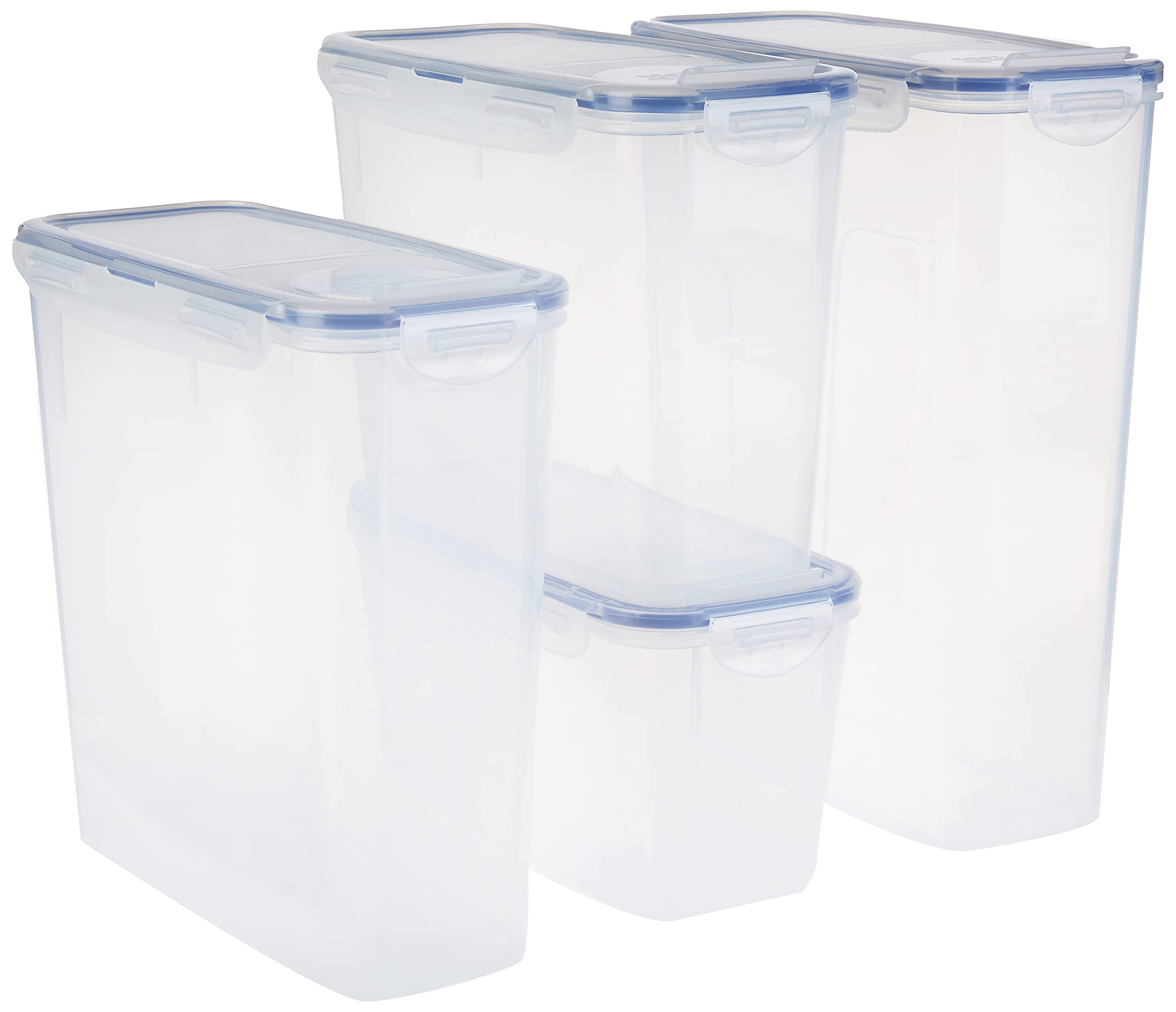 Lock & Lock Easy Essentials Food Storage Bin Set For Pasta, Flour, Sugar/Airtight Container Lids/Bpa-Free/Dishwasher Safe, 8 Pie