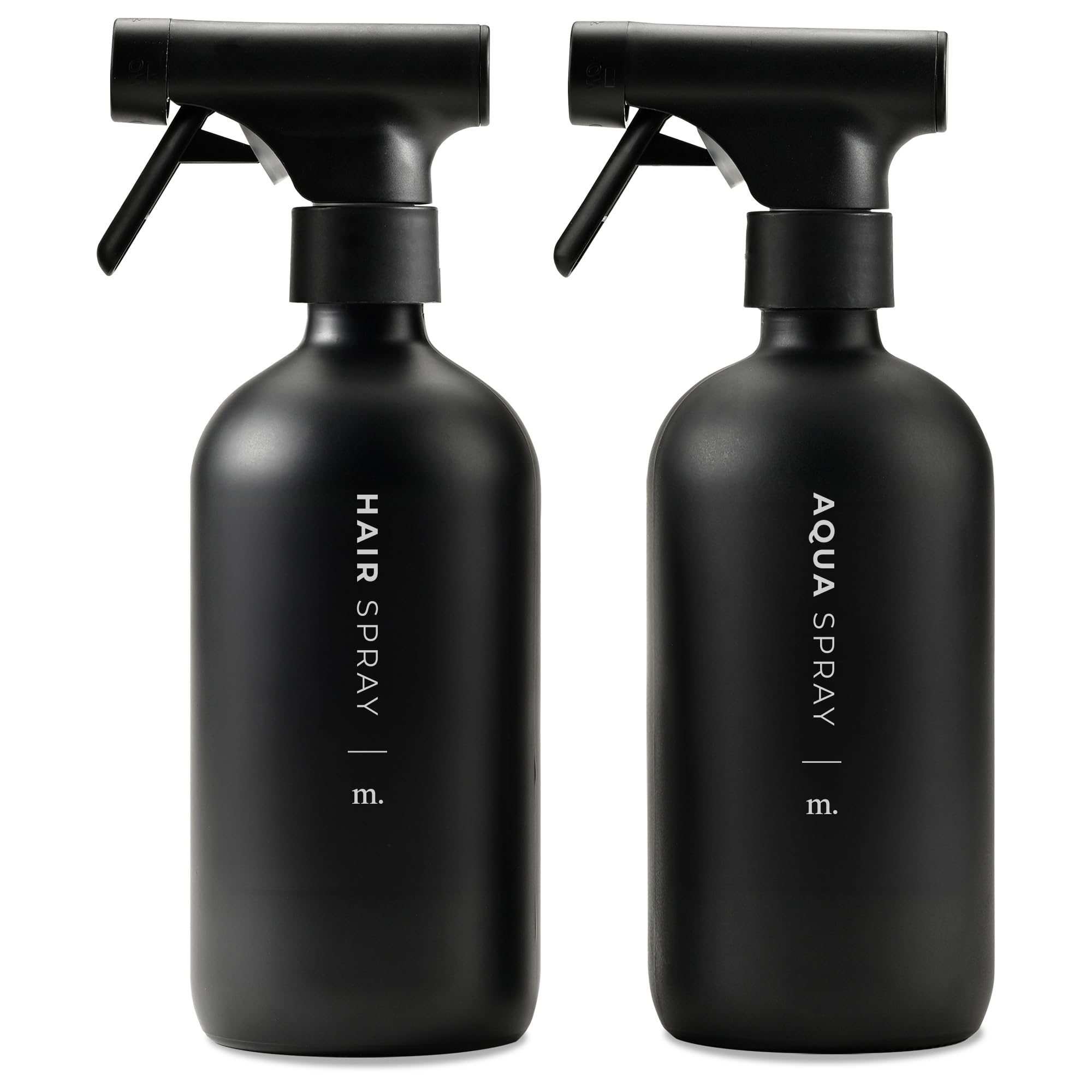 Maisonovo Spray Bottle For Hair | 16.9 Fl Oz Black X 2 With 16 Labels