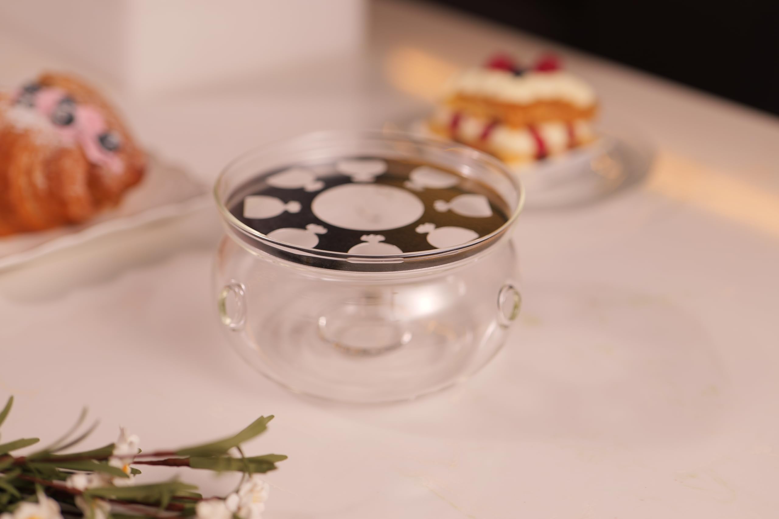 Cnglass Universal Glass Teapot Warmer,Handcrafted With Heat Proof & Lead-Free Glass Tealight Warmer 5.3 In/13.5Cm Diameter (Cand
