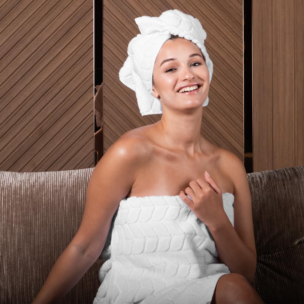 Bagno Milano Turkish Bath Towels, Soft Plush Jacquard Luxury Bath Towels, Quick Dry Towel Set (Royal Green, 2 Pcs Bath Towel Set