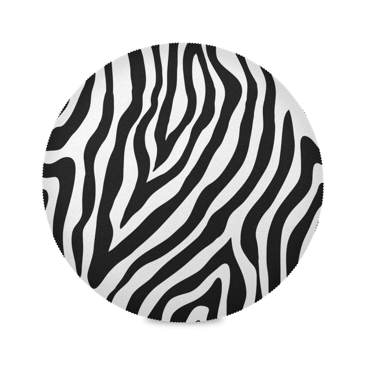 Round Placemat Zebra Print Washable Heat Resistant Tablemats Kitchen Dining Table Settings Set Of 6