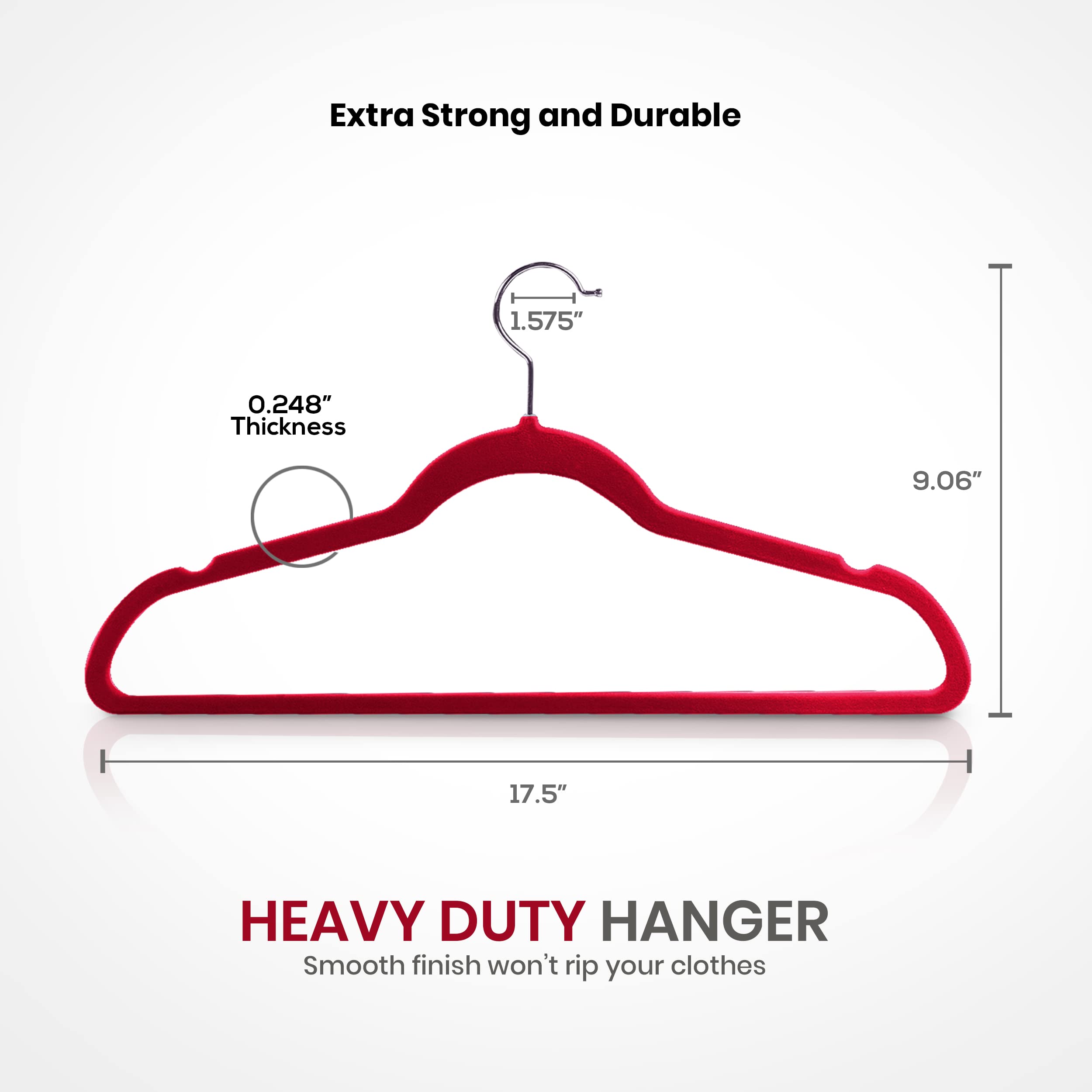 Utopia Home Velvet Hangers 30 Pack - Non-Slip Clothes Hangers - Burgundy Hangers - Suit Hangers With 360 Degree Rotatable Hook -